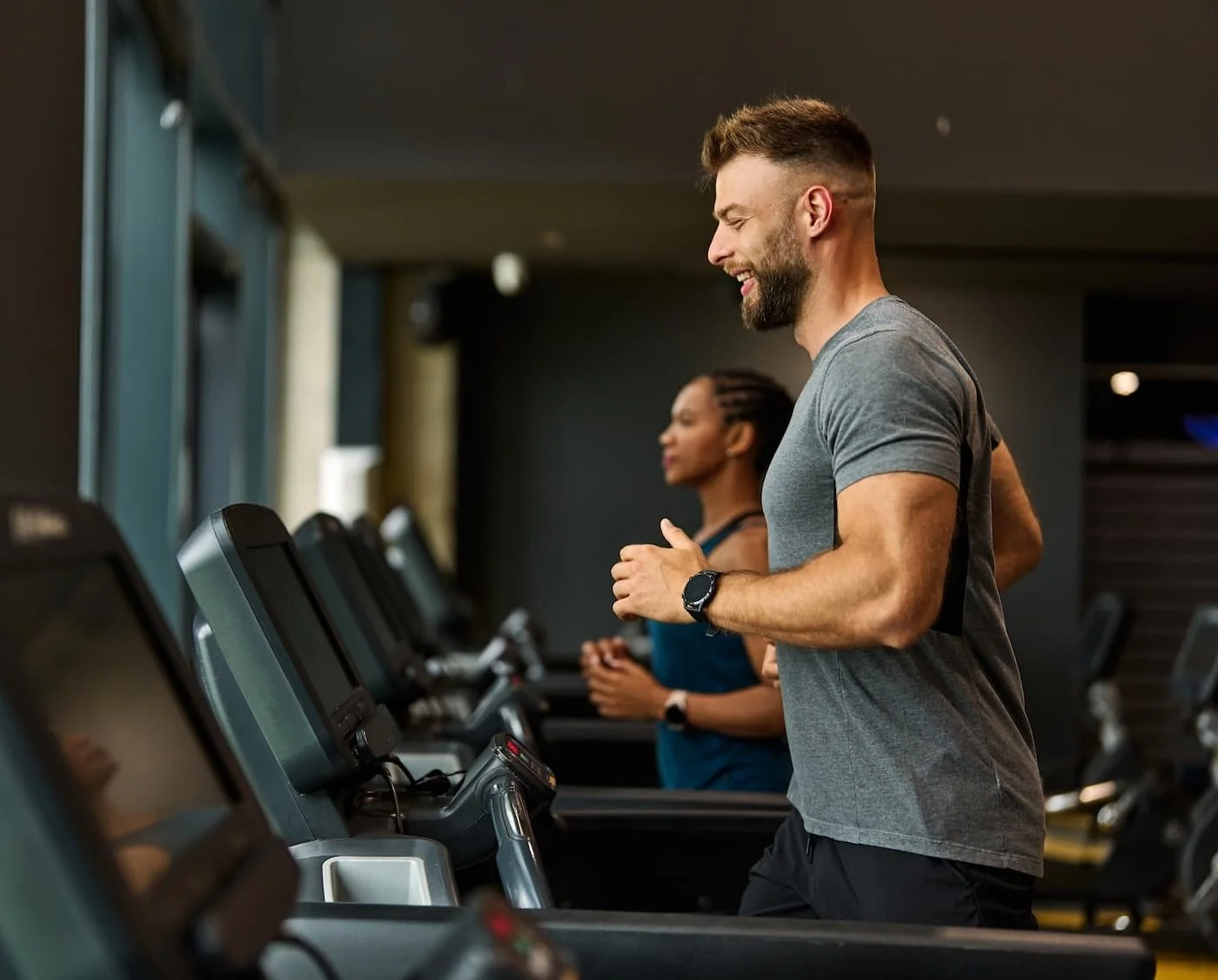 Man running on a threadmill