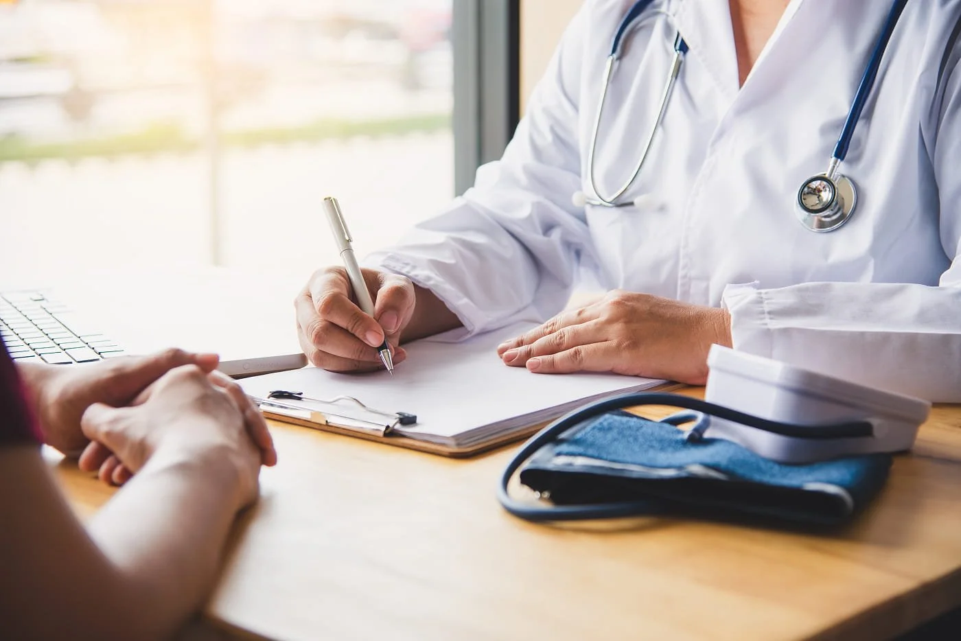 Doctor conducting a health assessment