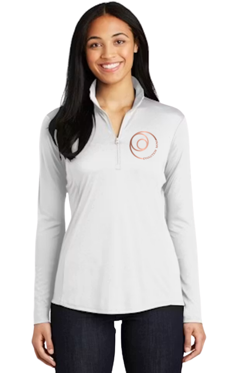 Evolution Mom Quarter Zip - White
