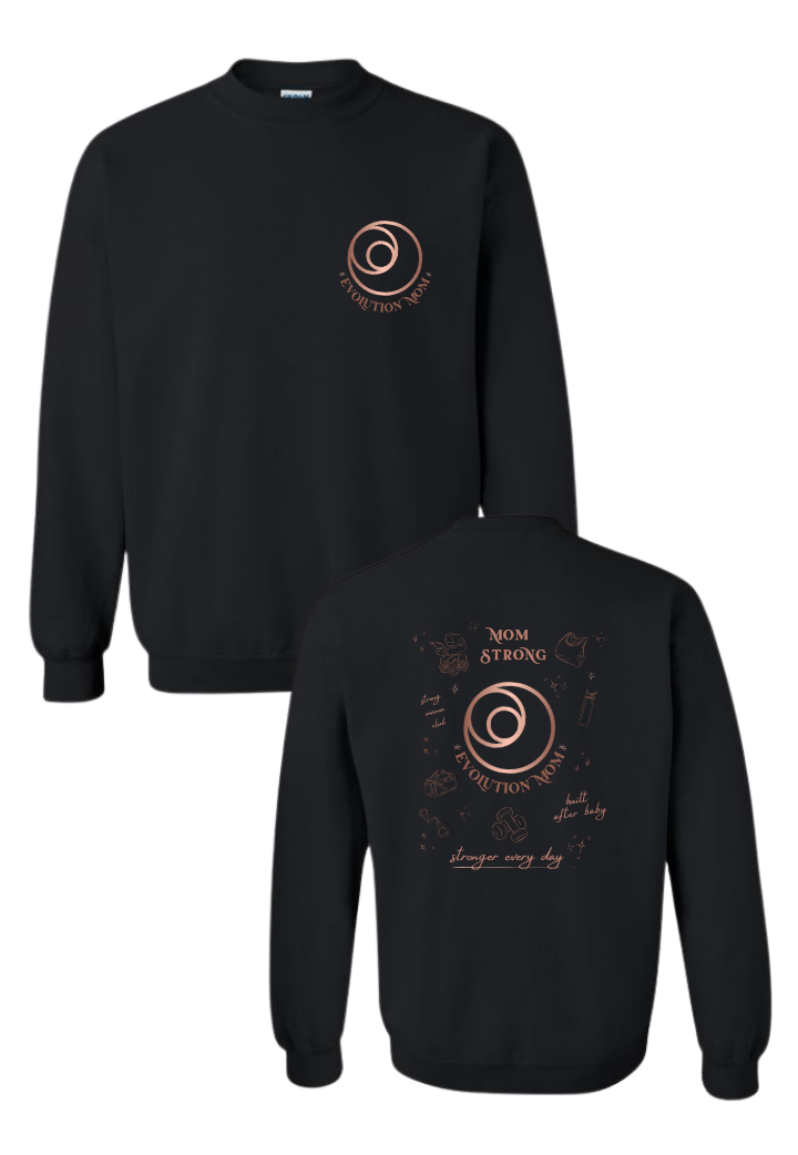 Evolution Mom Graphic Crewneck Sweatshirt - Black