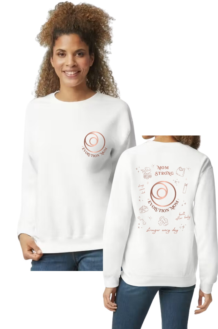 Evolution Mom Graphic Crewneck Sweatshirt - White