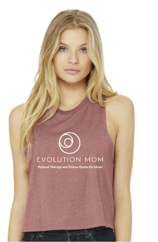 Racerback Cropped Tank - Heather Mauve