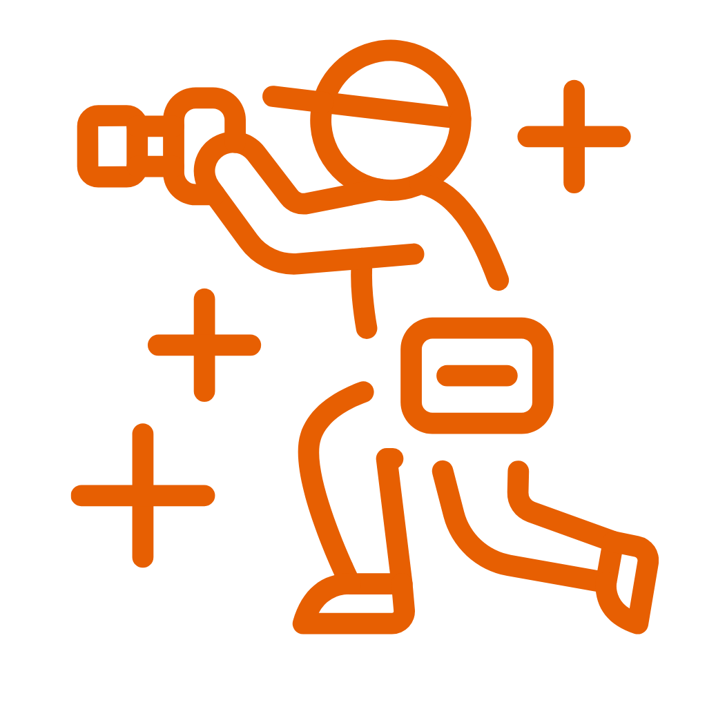 Line drawing of a person wearing goggles and protective gear, holding a welding torch, with spark-like shapes around.