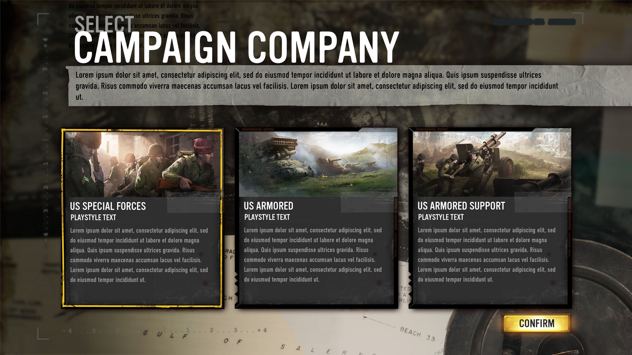 COH3 - Select Campaign Company Screen