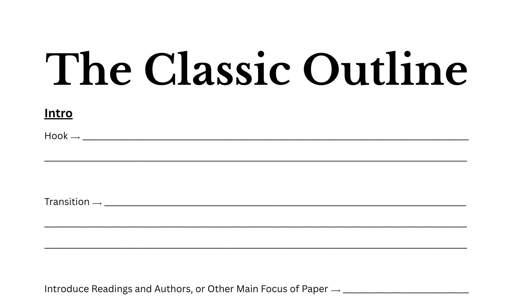 The Classic Outline