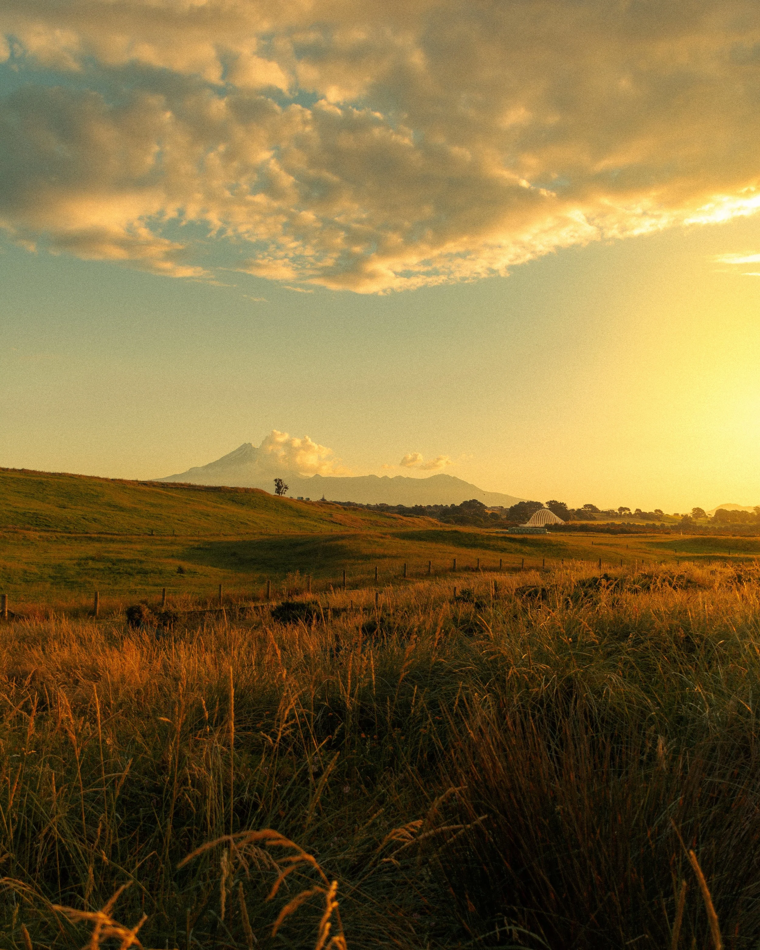 Mount Taranaki at sunset