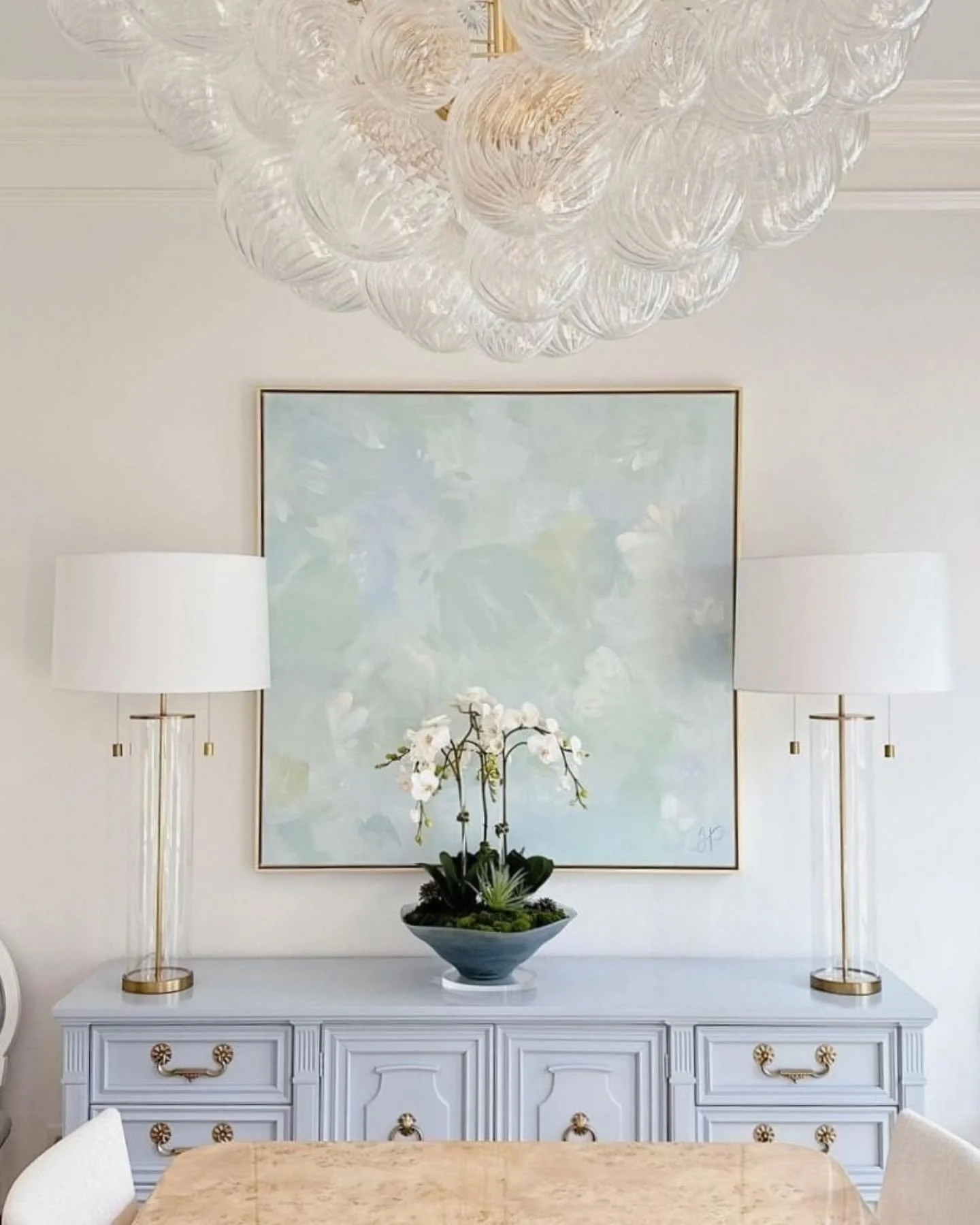 Swipe through YEARS of "Sage Blooms" paintings, some in collectors' homes. The last three images are of one that is AVAILABLE now!

Each one is a different take on the same concept, and I honestly love them all. If I were to describe the av