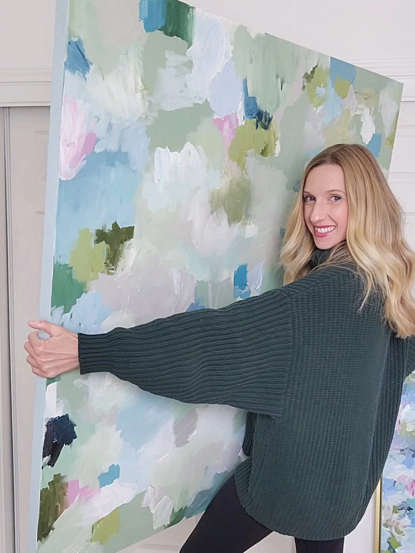 A capsule collection of abstract paintings, titled "Over Peaks and Valleys," will launch on my website on Tuesday, February 10th!

I'm sharing this earthy piece first, the most texture-filled and the largest in the collection! Colors like f