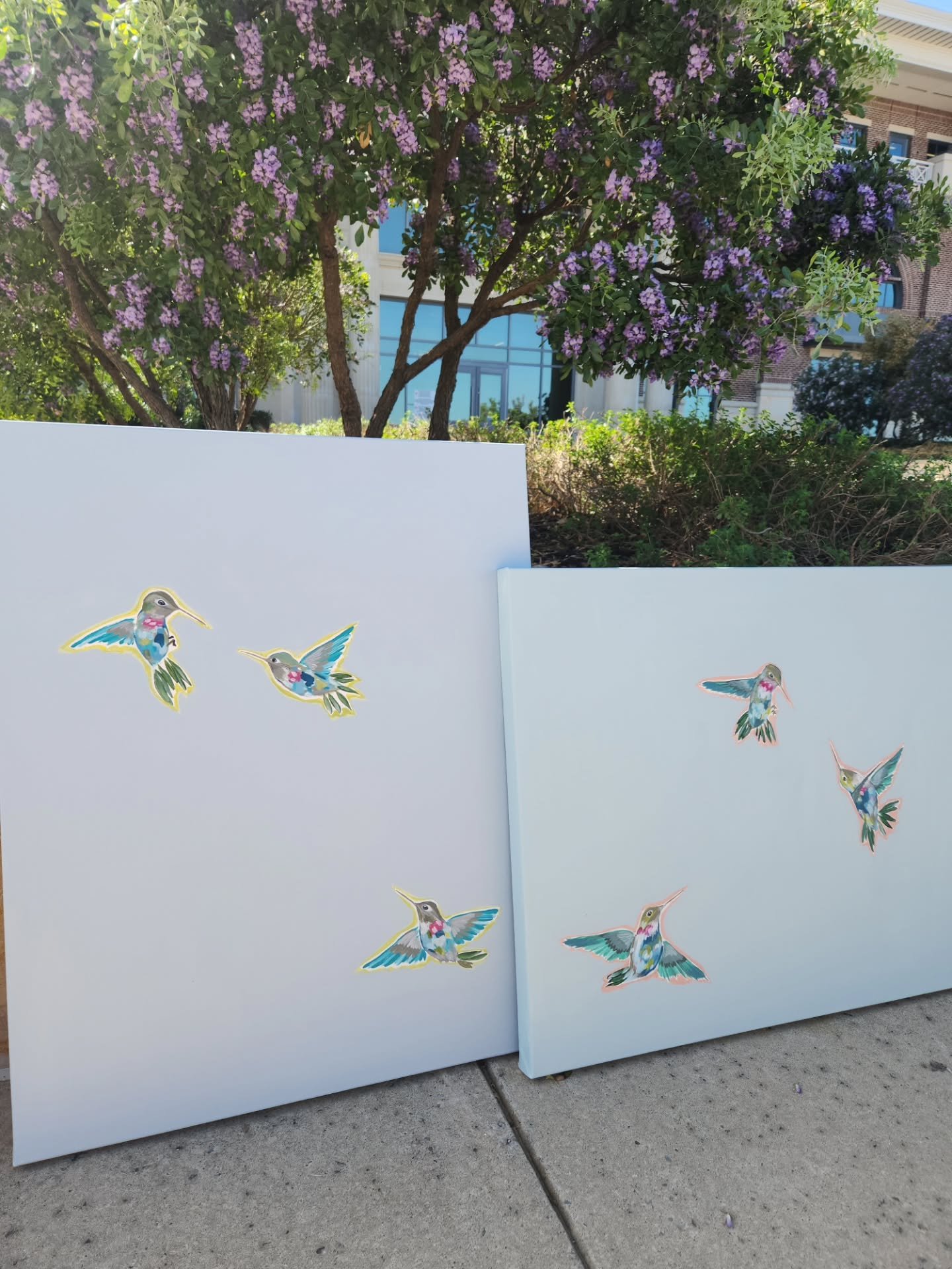 Now available at @collectedmaison

"Hummingbird Dance I" and "Hummingbird Dance II," each 30x24 inches, with white floating frames available. I will share links to them in my stories!