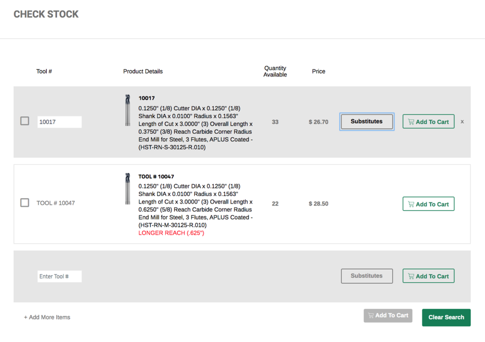 Enhanced Check Stock Experience