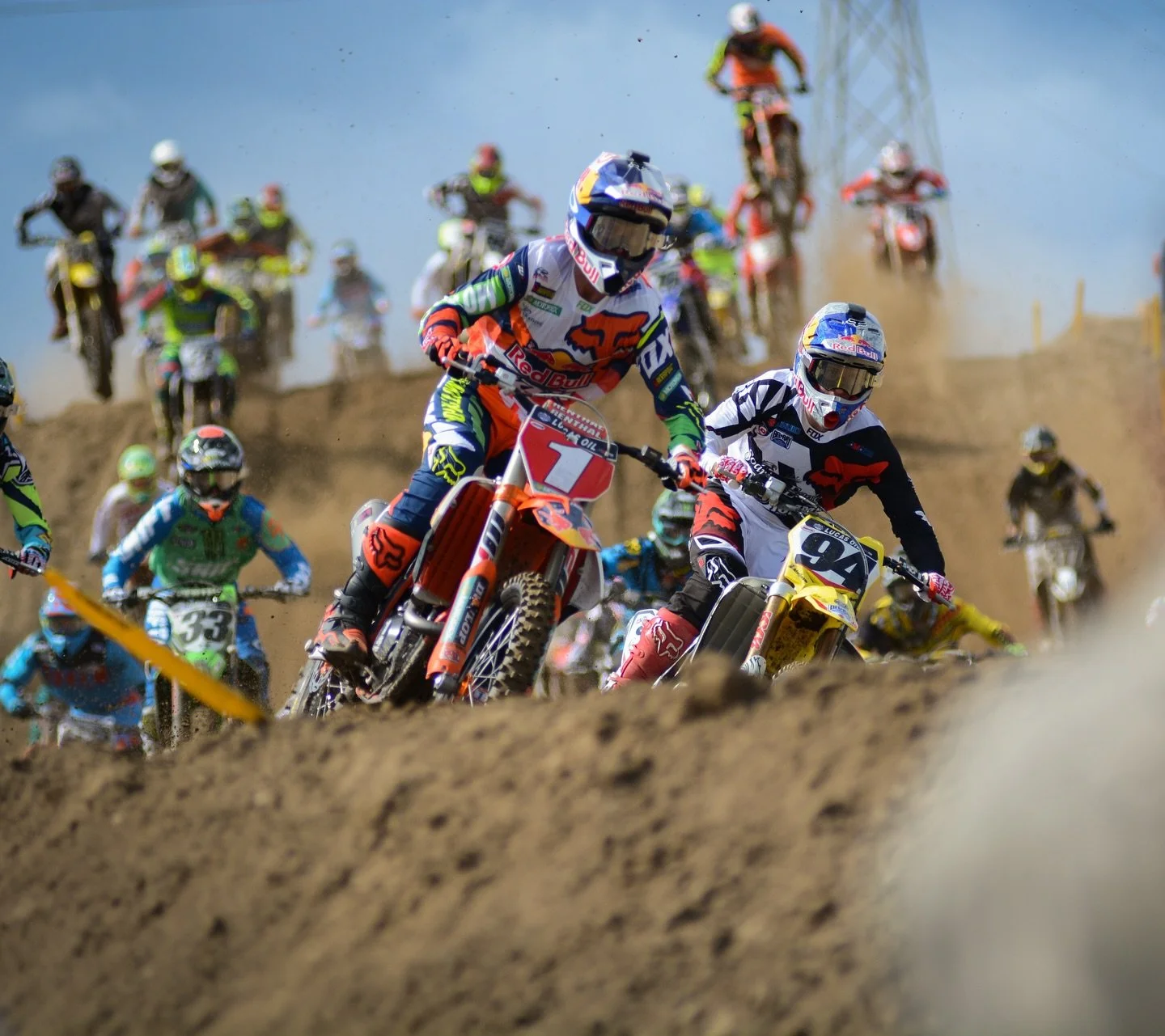 May 20, 2016 &mdash; Hangtown Pro Nationals 

Dungey and Roczen out front, bar-to-bar through the first corner, setting the pace for an epic moto. 🏁🔥 

Captured by: @andylcphoto 📸

Moments like these never get old. 

Camera Settings: 
Camera: Niko