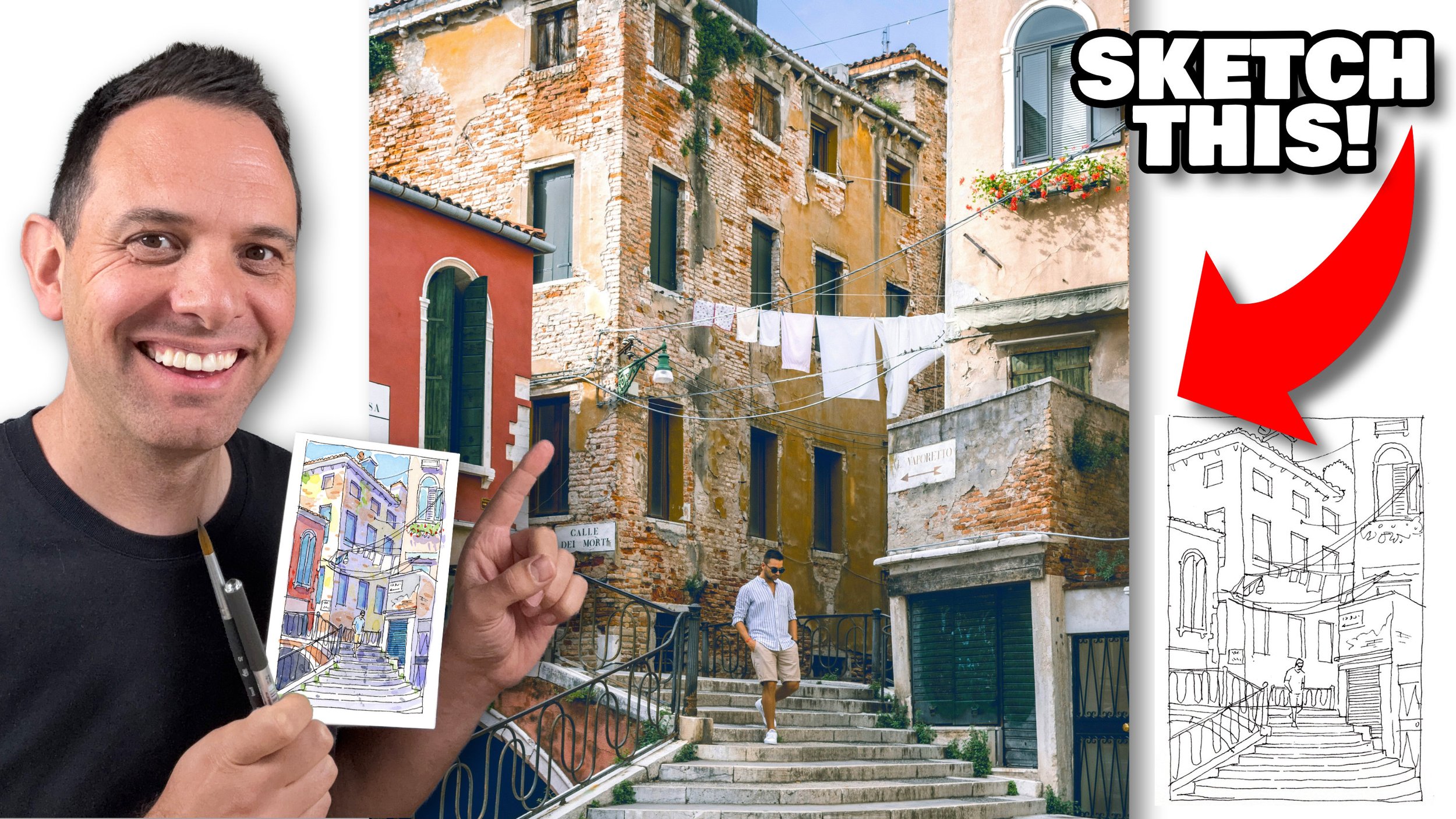 How To Sketch Venice Scene