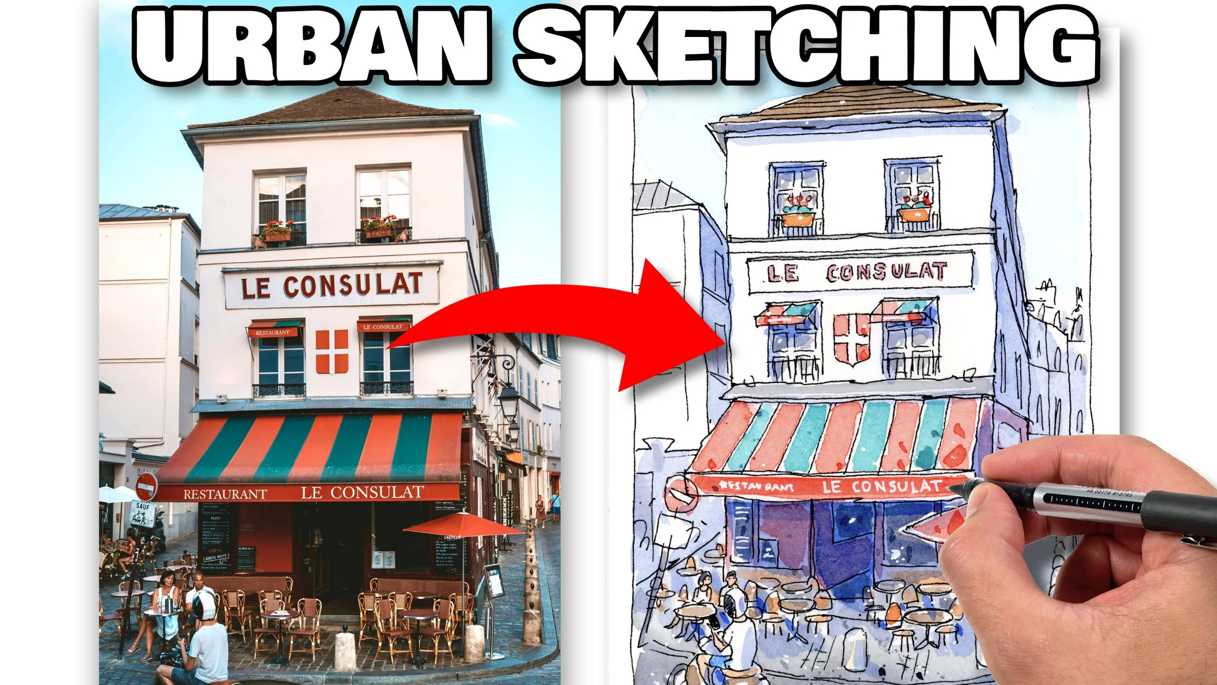 How To Sketch A Restaurant In Paris!