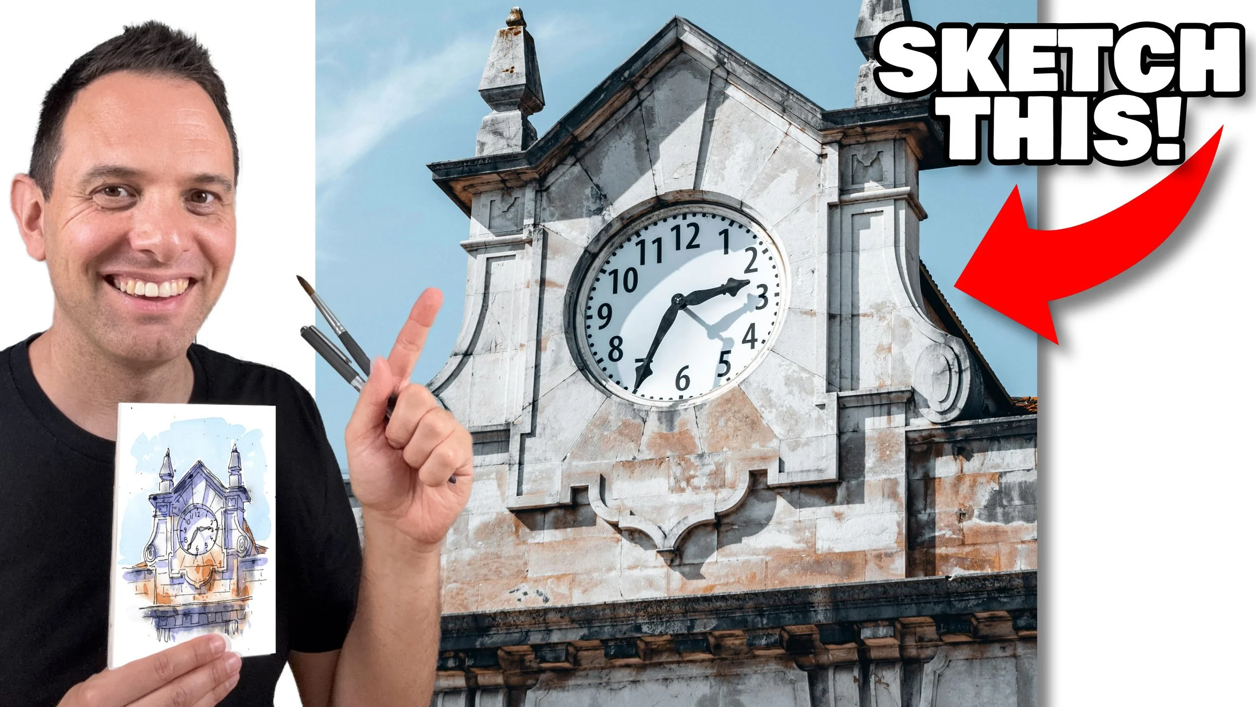 How To Sketch A Stone Clock