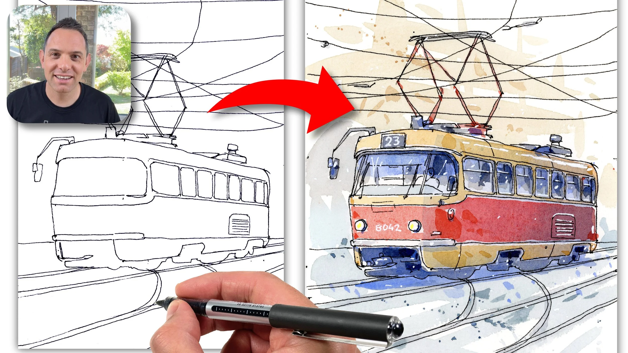 How To Sketch A Tram