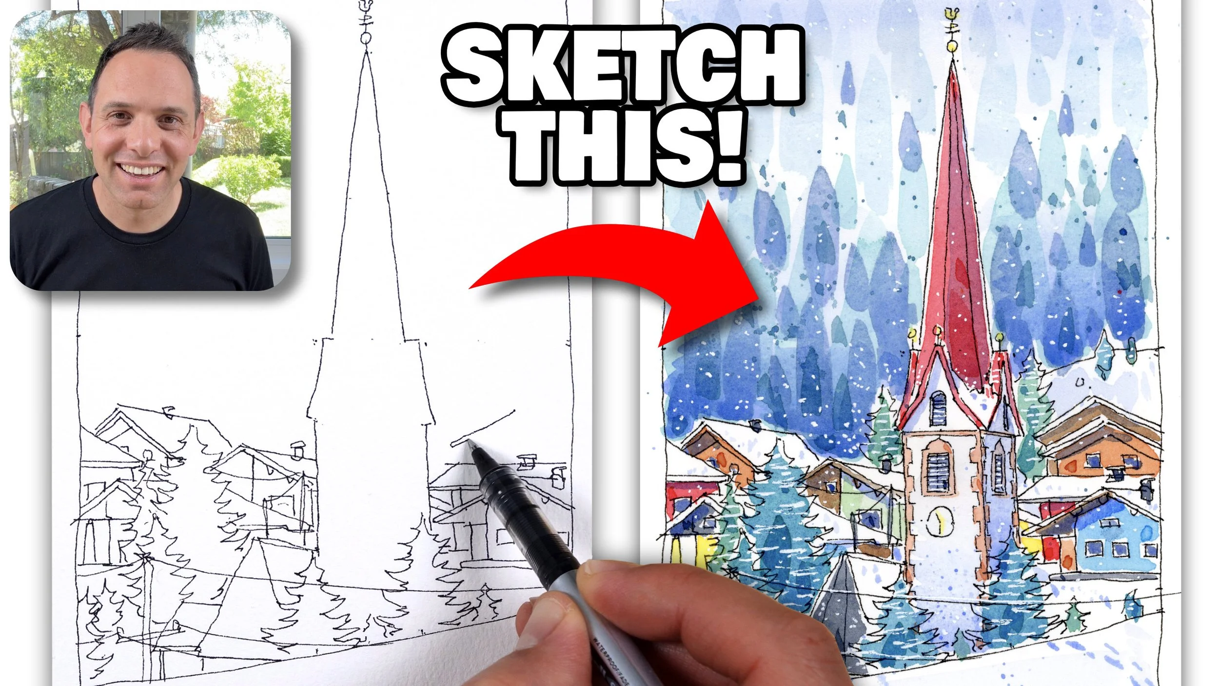 How To Sketch A Winter Scene