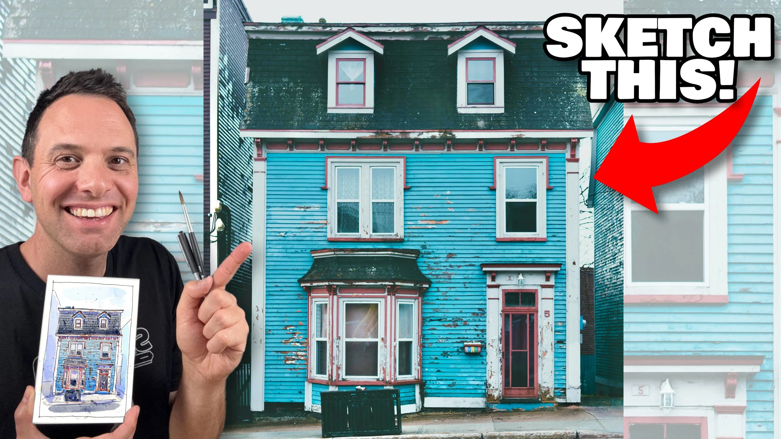 How To Sketch A Building In Front View
