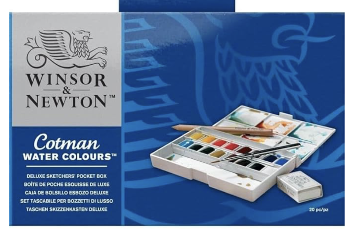 Winsor & Newton Cotman Watercolor 16 Pan Set (This is the new version on Amazon US) With this set I'd replace White with Permanent Rose. I also have Dioxazine Purple but this color is not as important to have. 