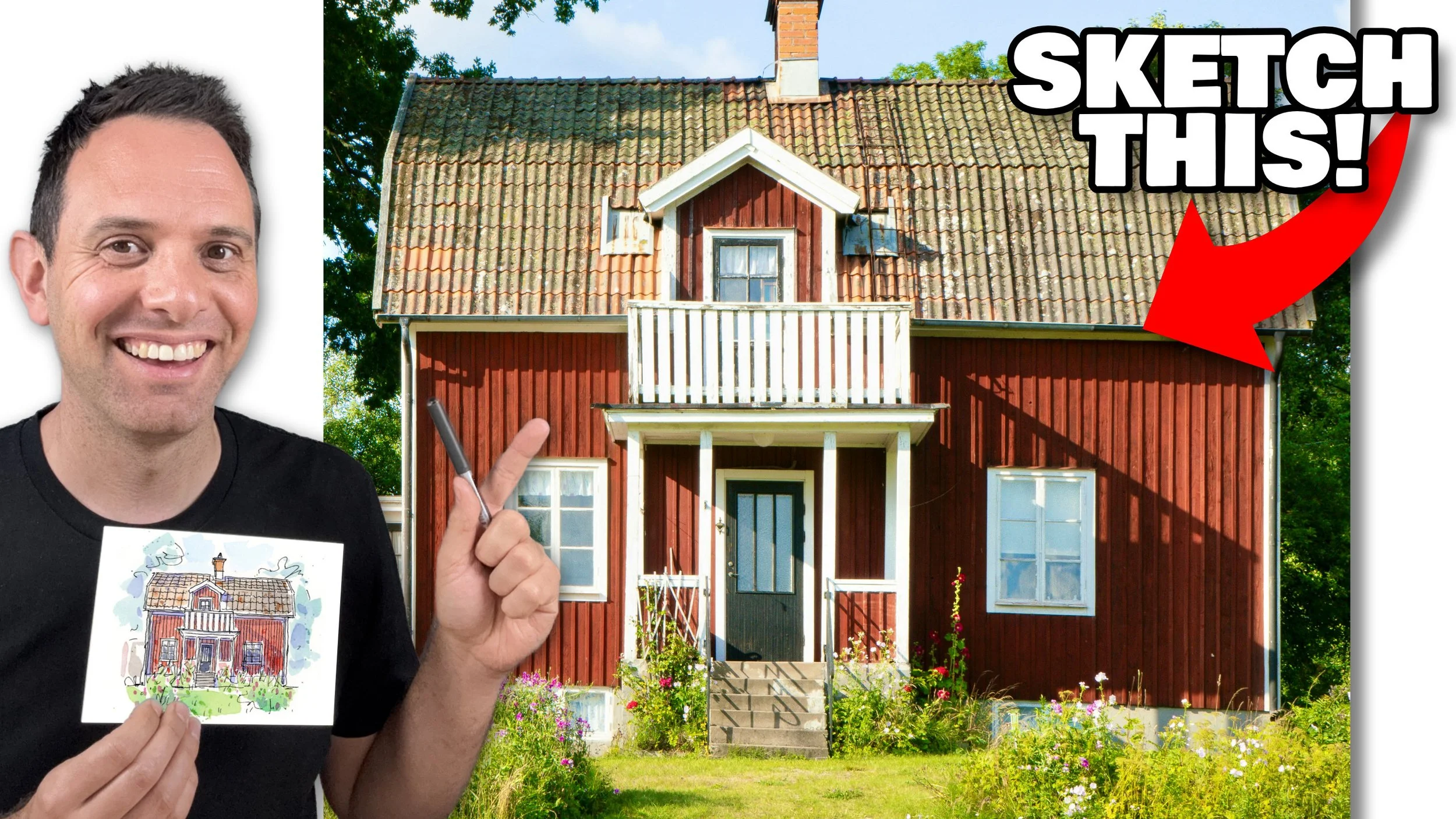 How To Sketch A Farm Cottage