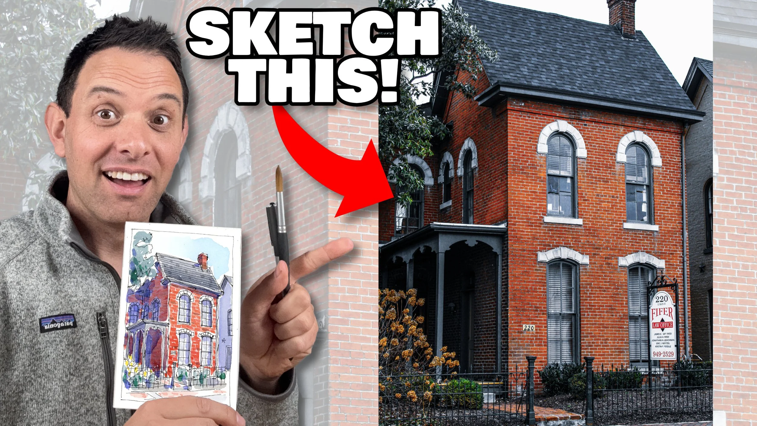 How to Draw a Brick House Step by Step