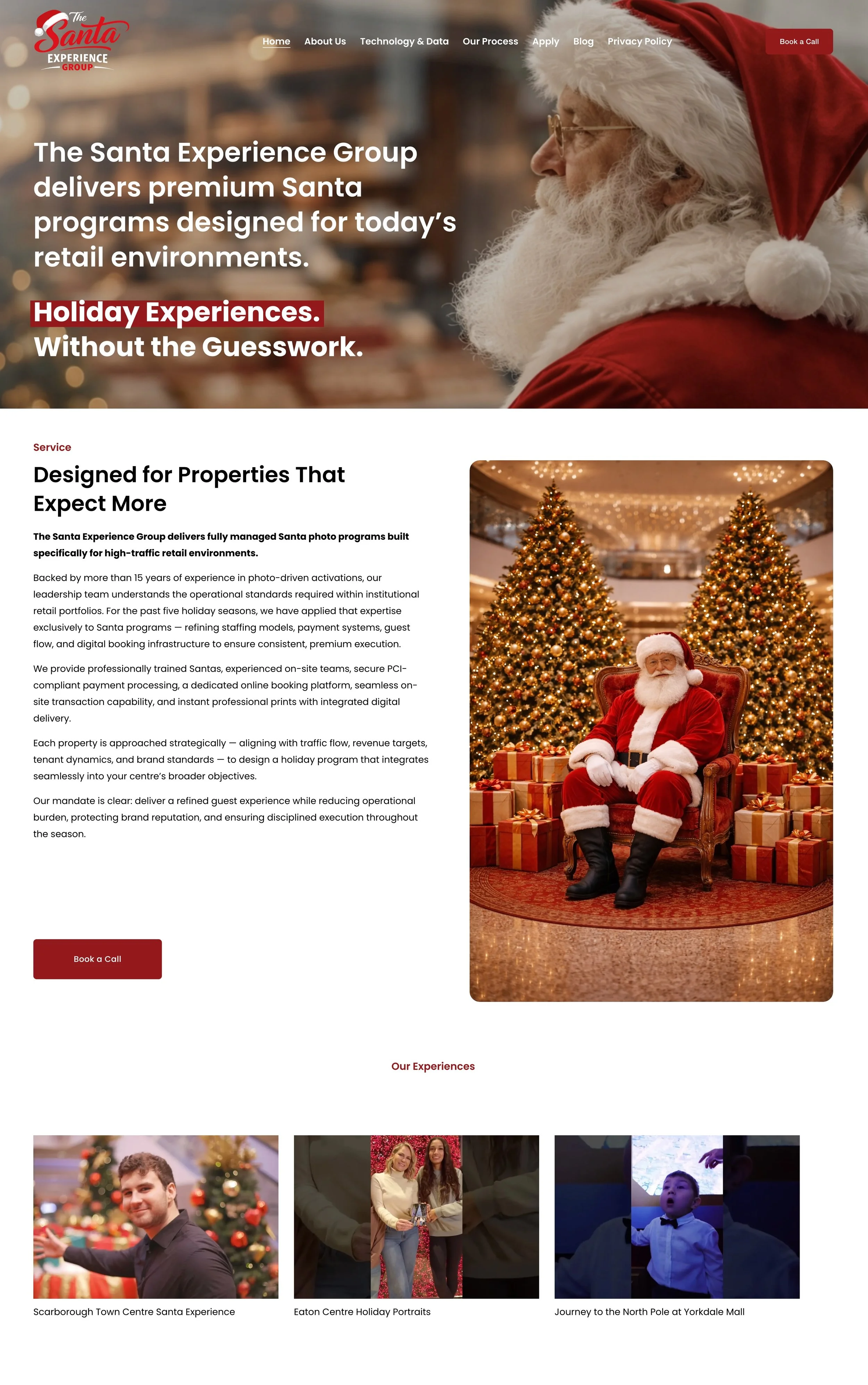Santa Experience Website Design and Development