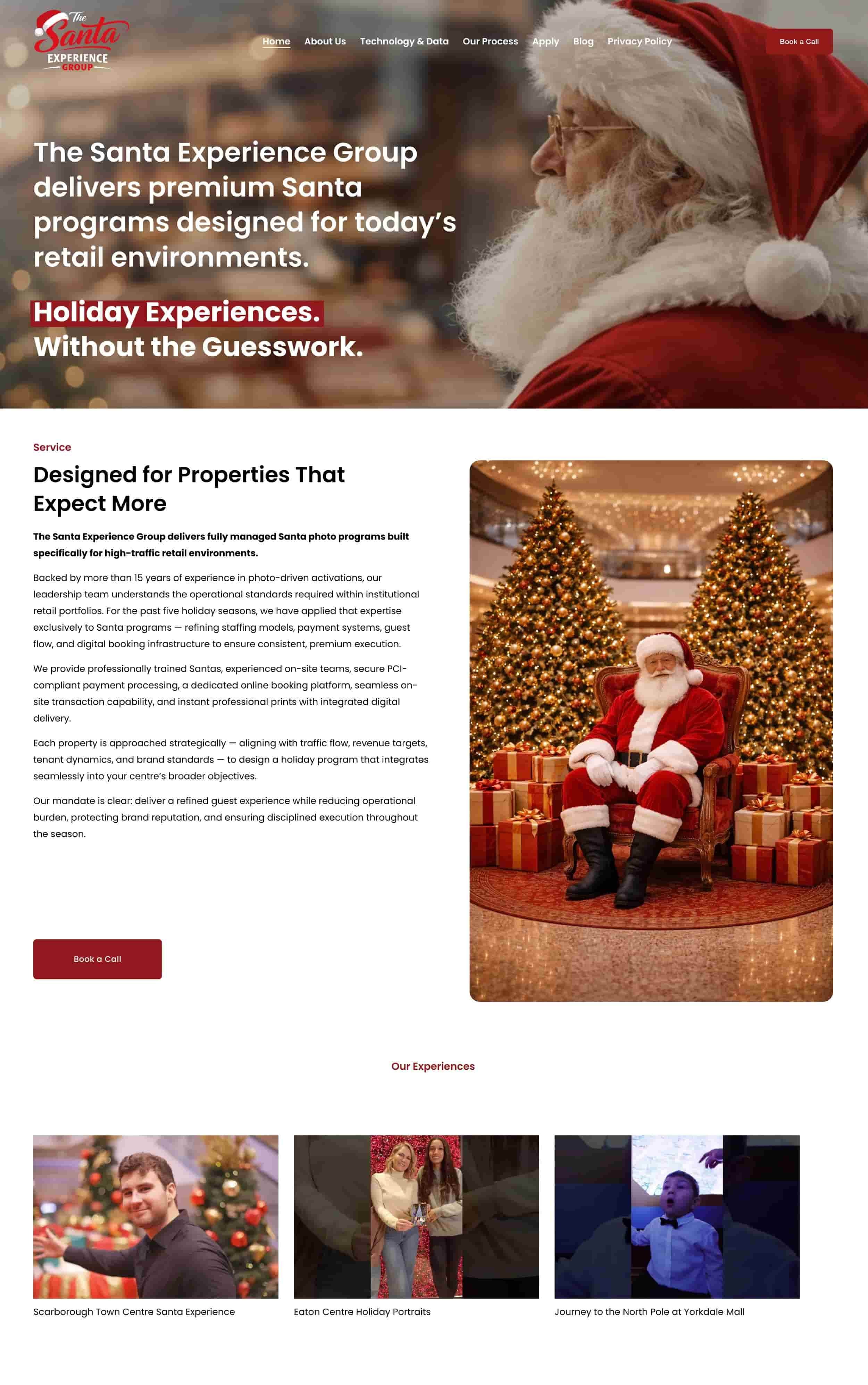 Santa Experience Website Design and Development