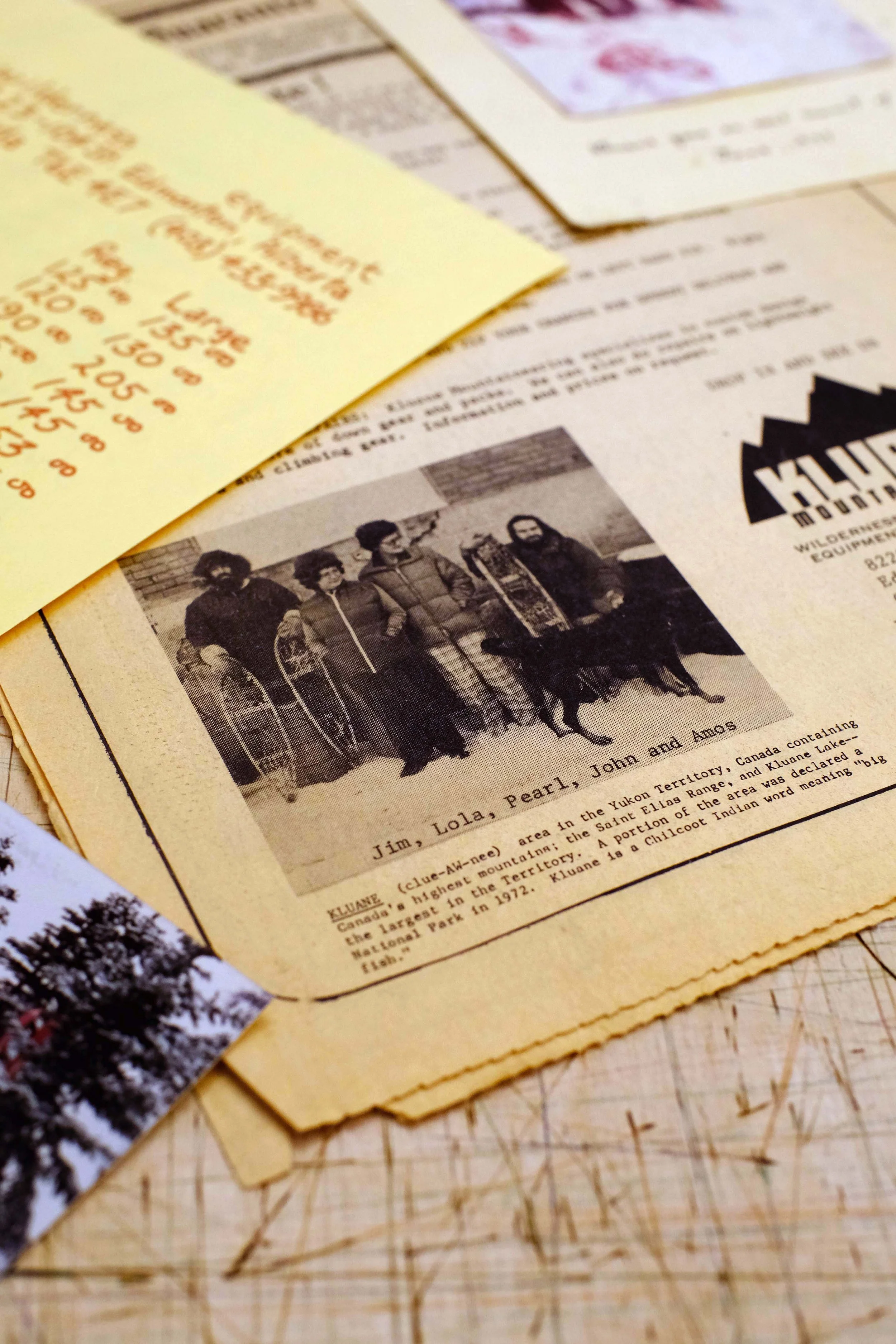 Archival newspaper image showing people associated with early Kluane Mountaineering