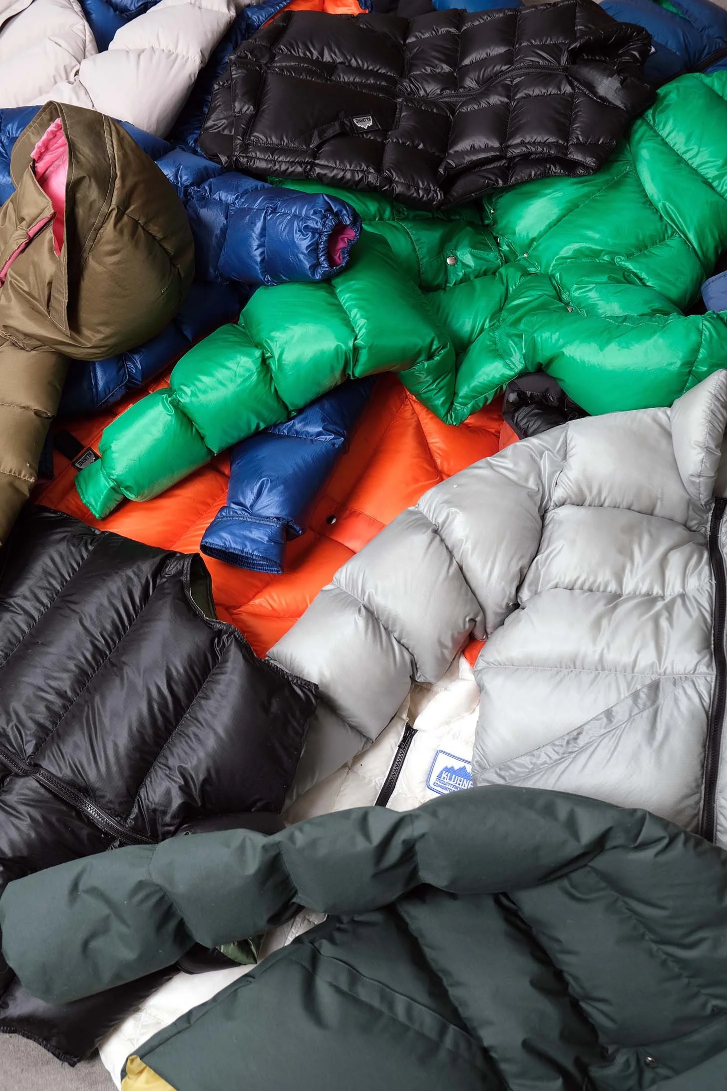 Assorted Kluane down garments