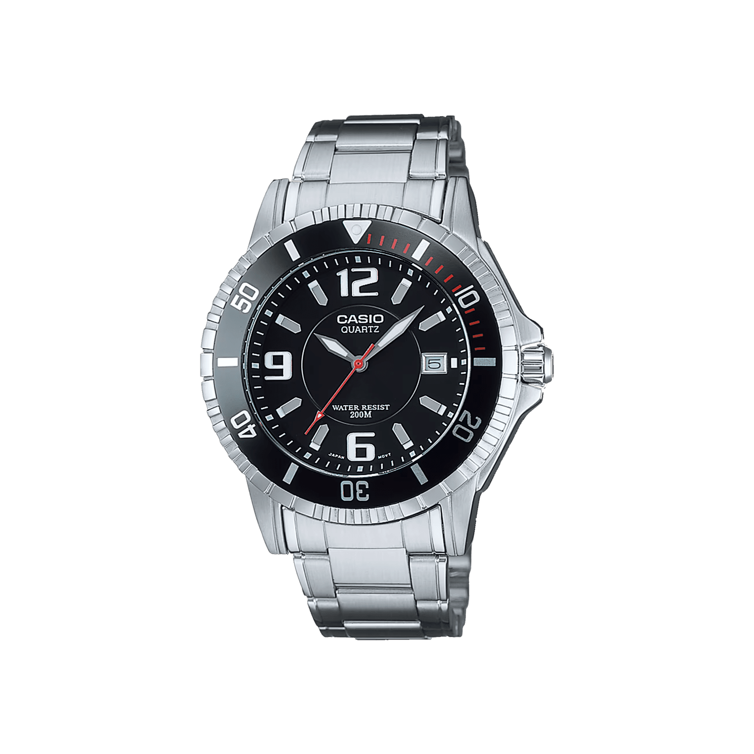 CASIO MTD-1053D-1AV | Black Dial, Quartz, WR 200m, Stainless Steel