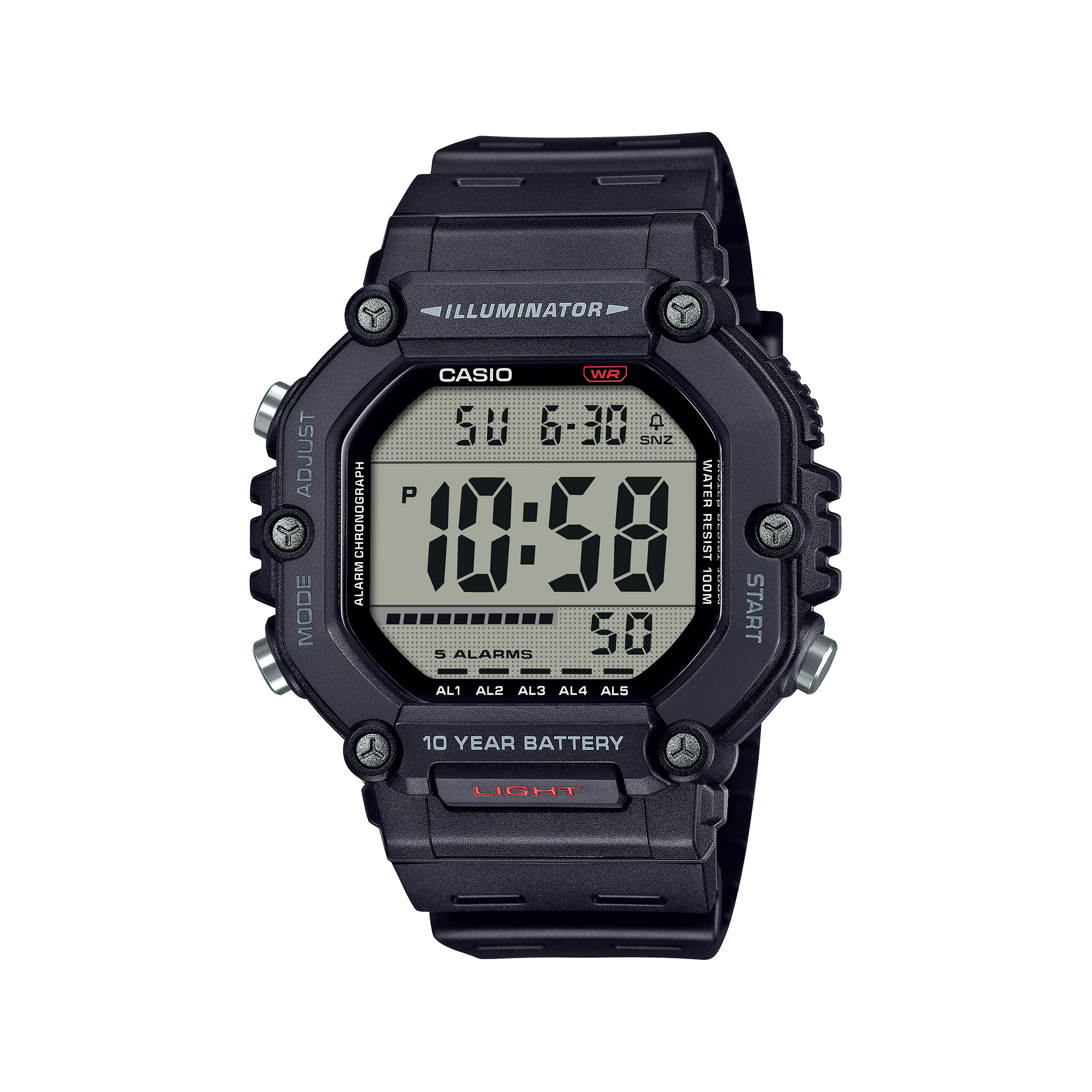 Casio AE-1600H-1AVEF black digital watch with large LCD