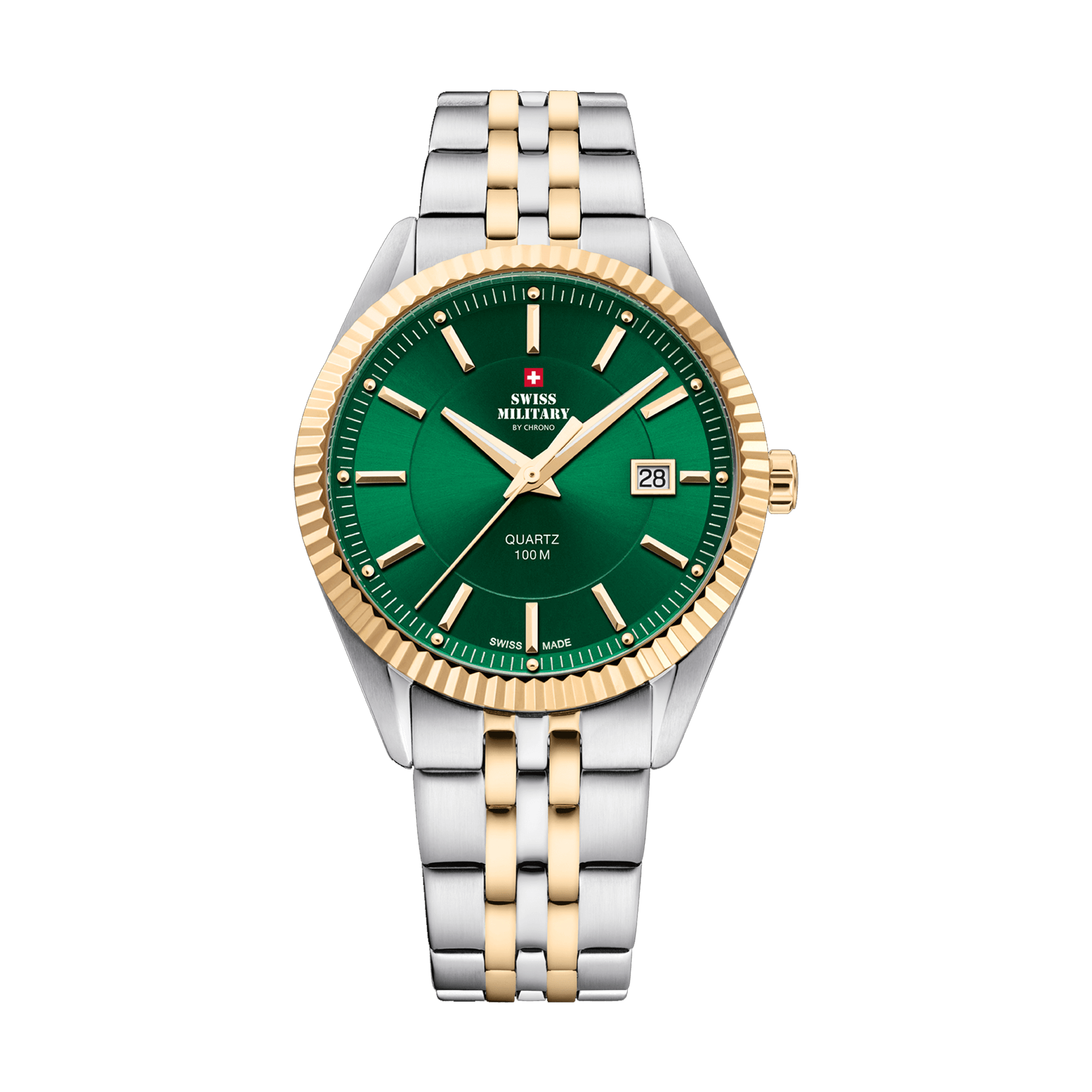 Swiss Military SM34065.10 Mens Bicolour Watch – Green Dial