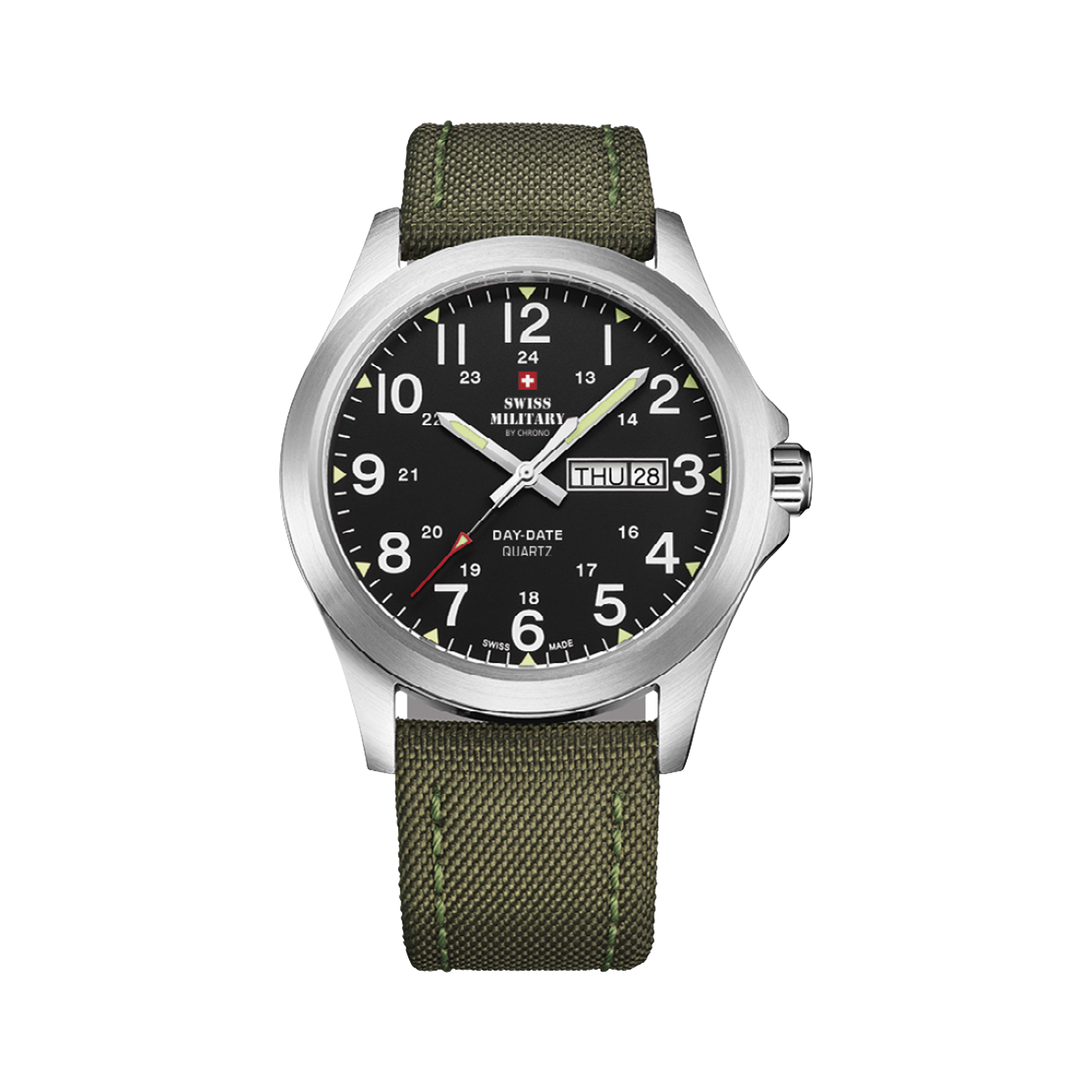 Swiss Military SM36040.05 Men's Canvas Strap Watch – Black Dial