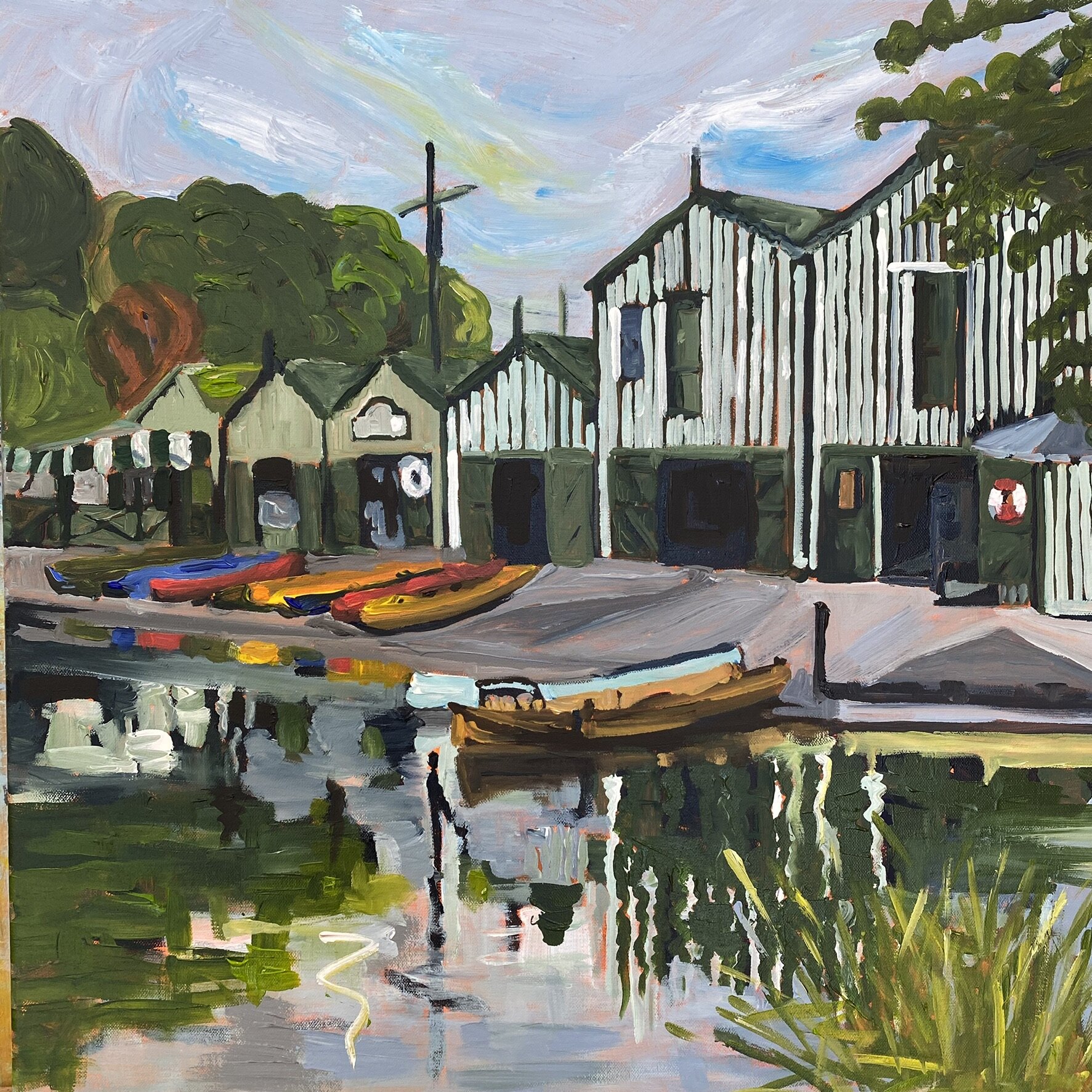 Boat sheds Christchurch, SOLD, prints available