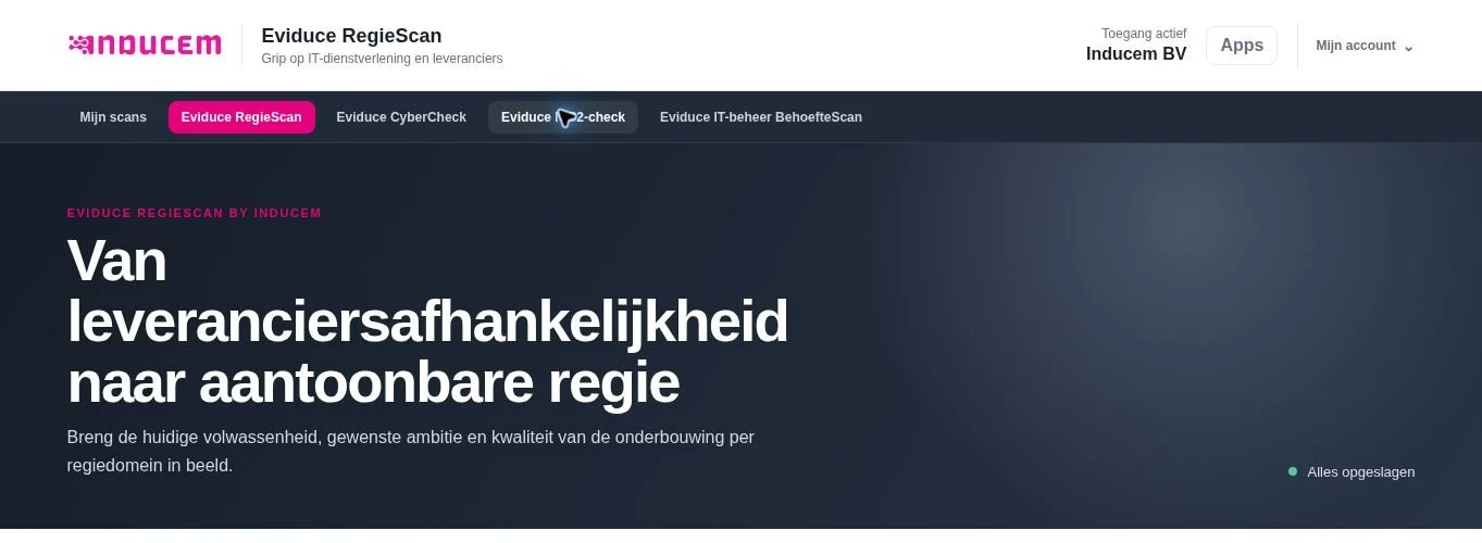 Eviduce RegieScan – van leveranciersafhankelijkheid naar aantoonbare regie