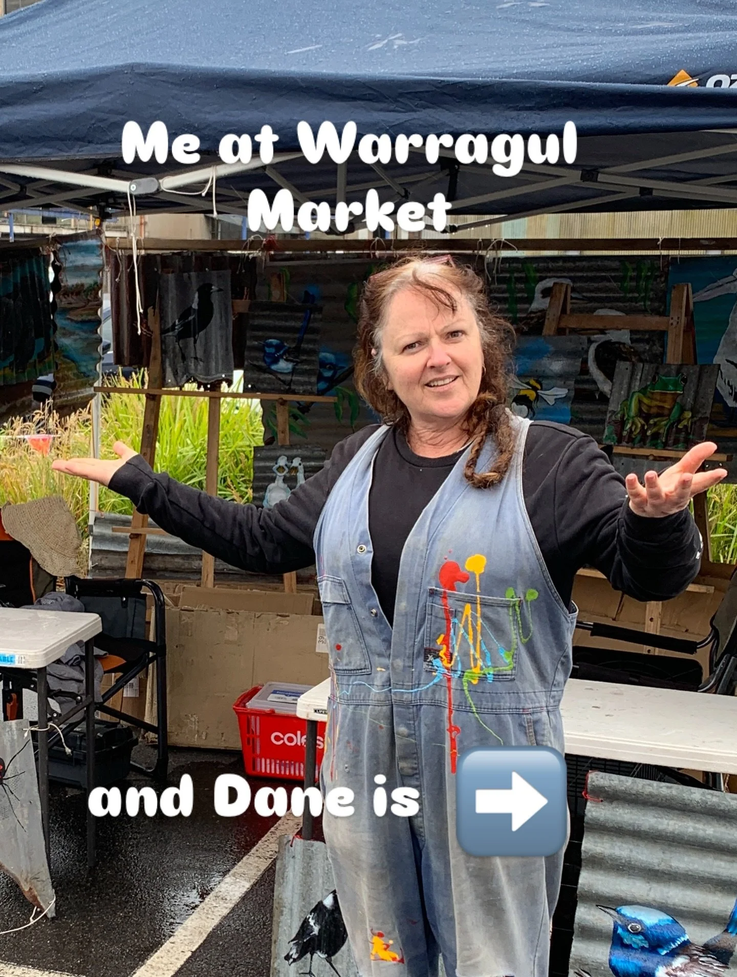 Oh my Gosh Dane - what the heck??

I am there selling away 😘 and I turn around and I can&rsquo;t see Dane and Pocket is gone 😜 

@daneherbert9 
@pocket_rocket_toa_dog 

#colleenherbertart #colleenherbertartist