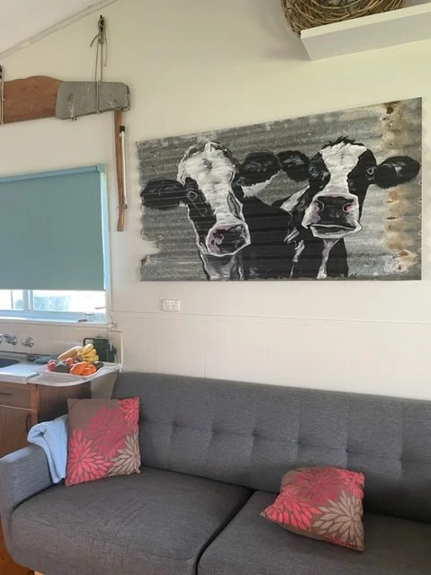 Two Friesian Cows – Corrugated Iron Art (Large)