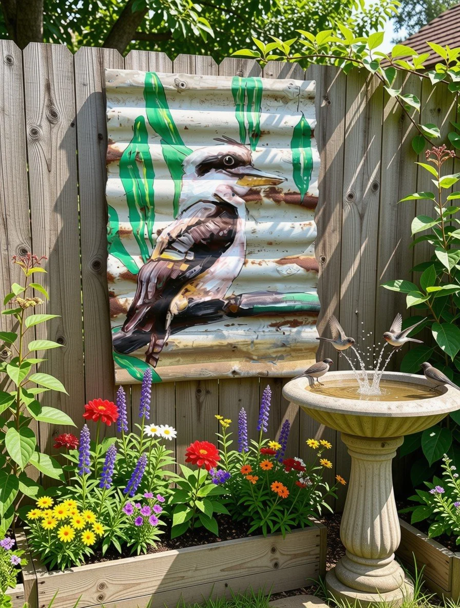 Single Kookaburra – Corrugated Iron Art (Medium)