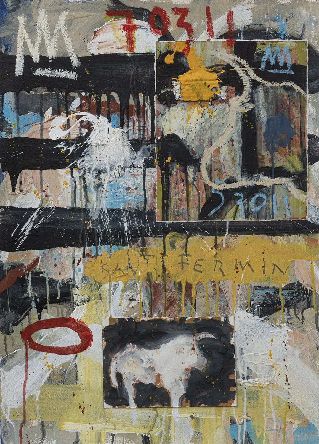San Fermin
acrylic and collage on Arches Paper | 27 x 19"
