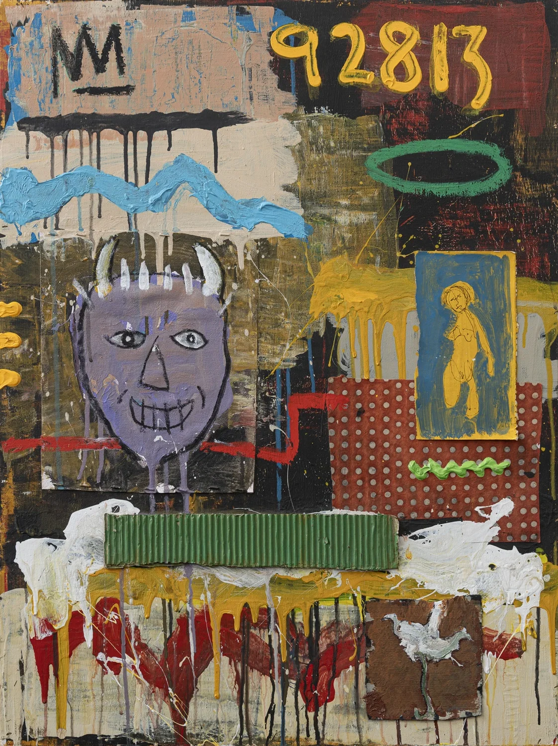 Faun Admiring a Buxom Nymph
mixed media and collage on panel | 32 x 24"