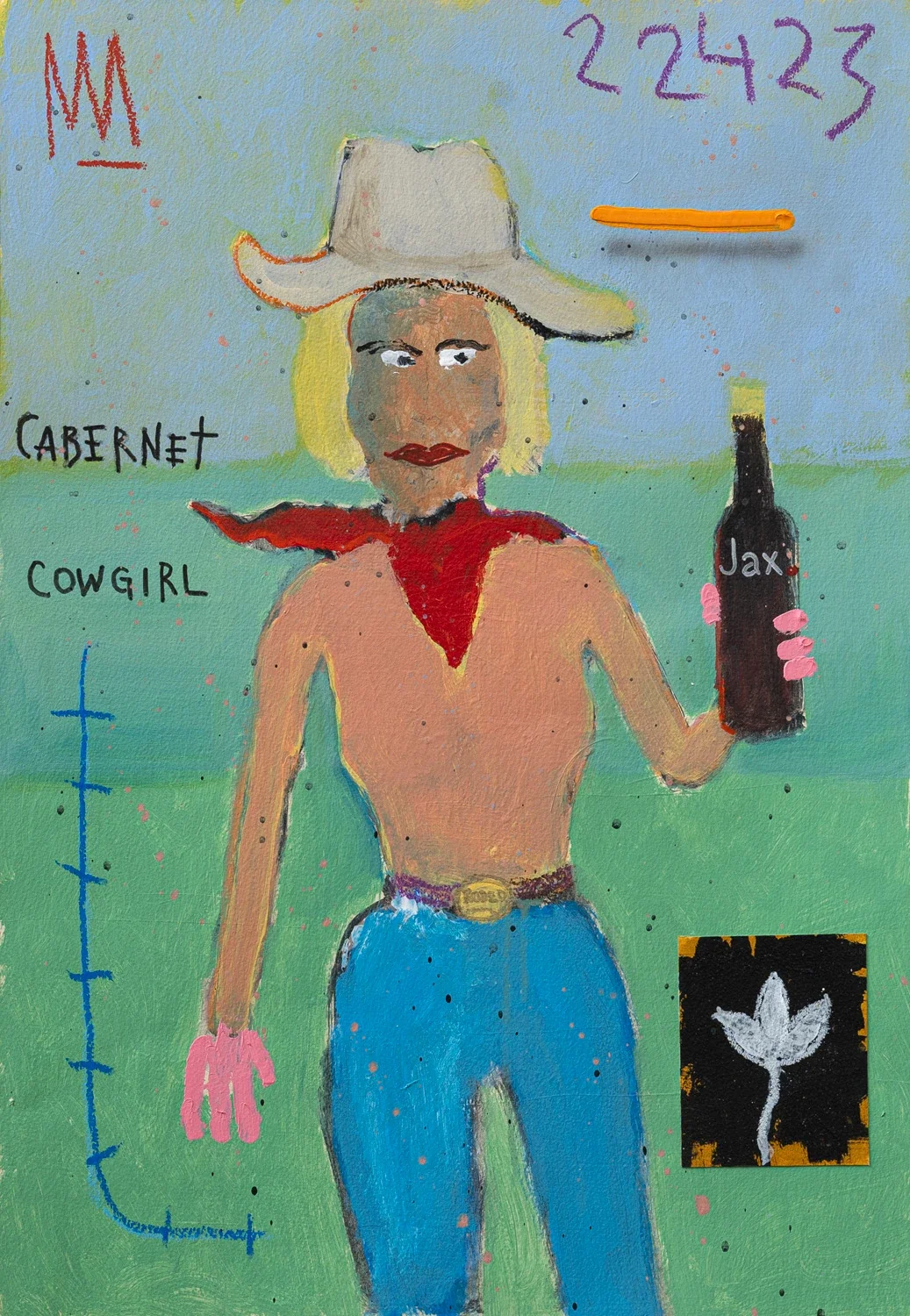 Cabernet Cowgirl
acrylic and collage on panel | 42 x 32"