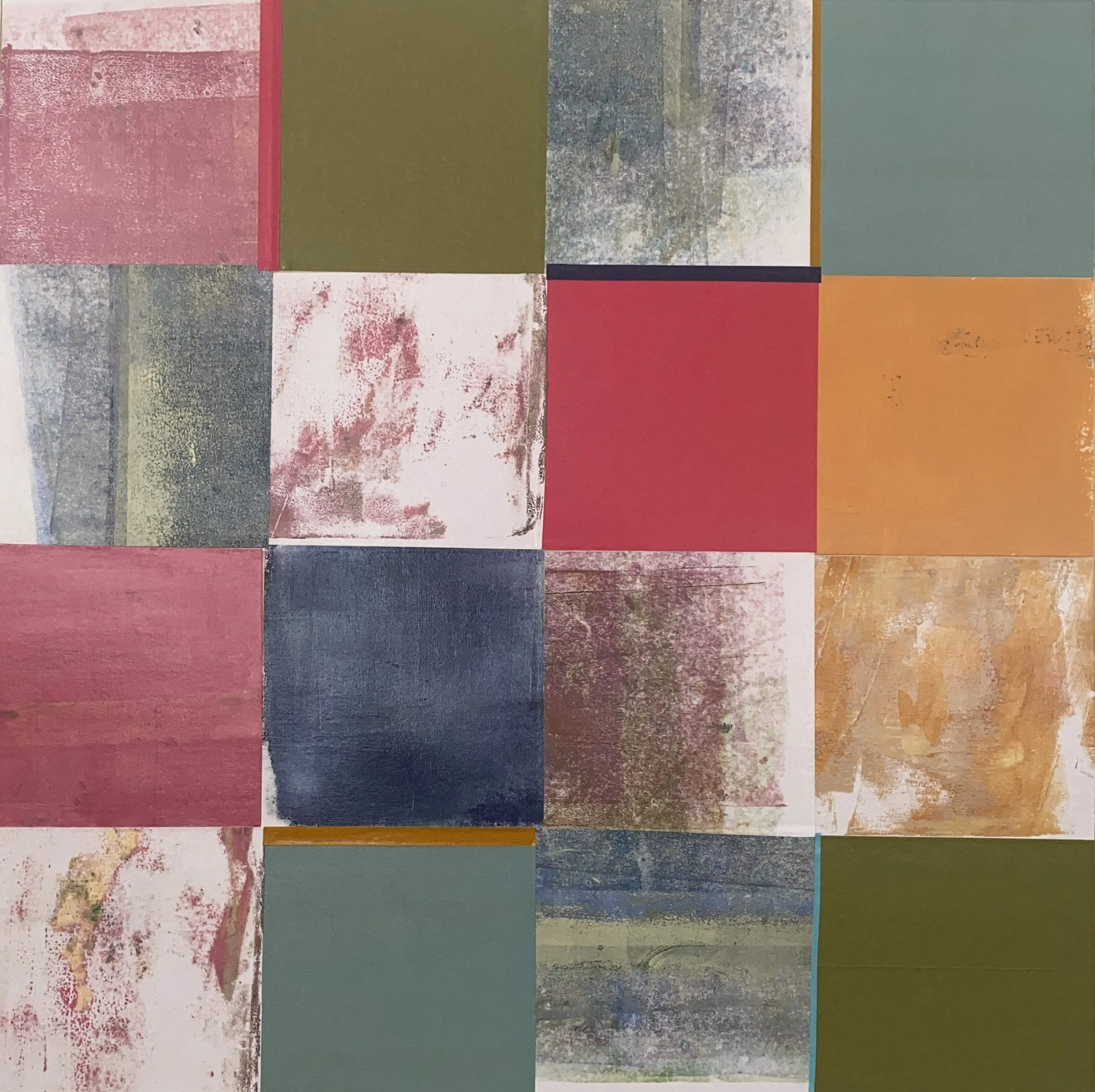 Colourful abstract art in grid format