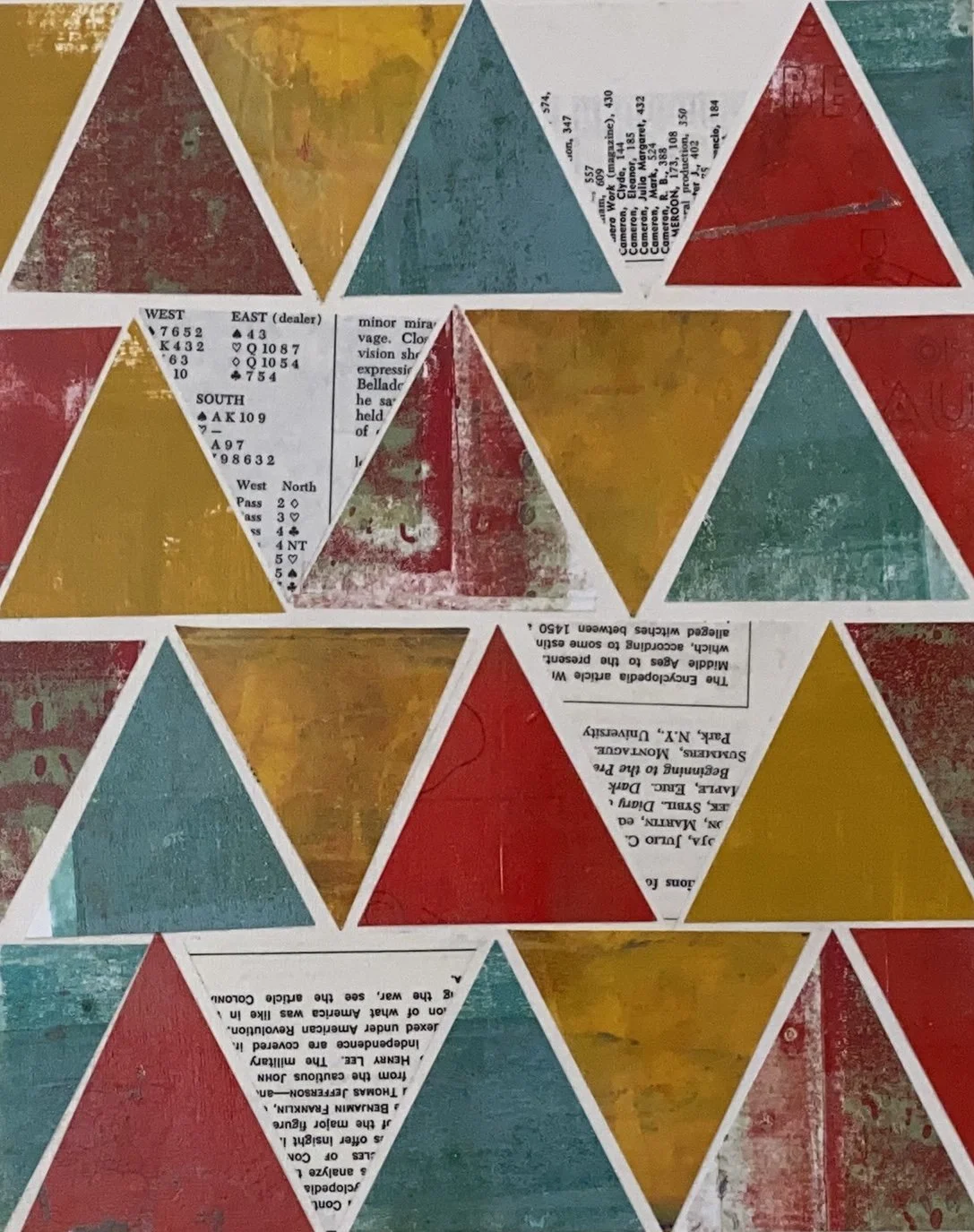 Abstract art piece in geometric design using collage