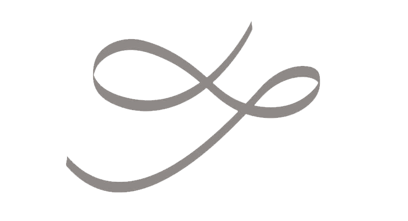Elegant gray ribbon forming a loop on a white background