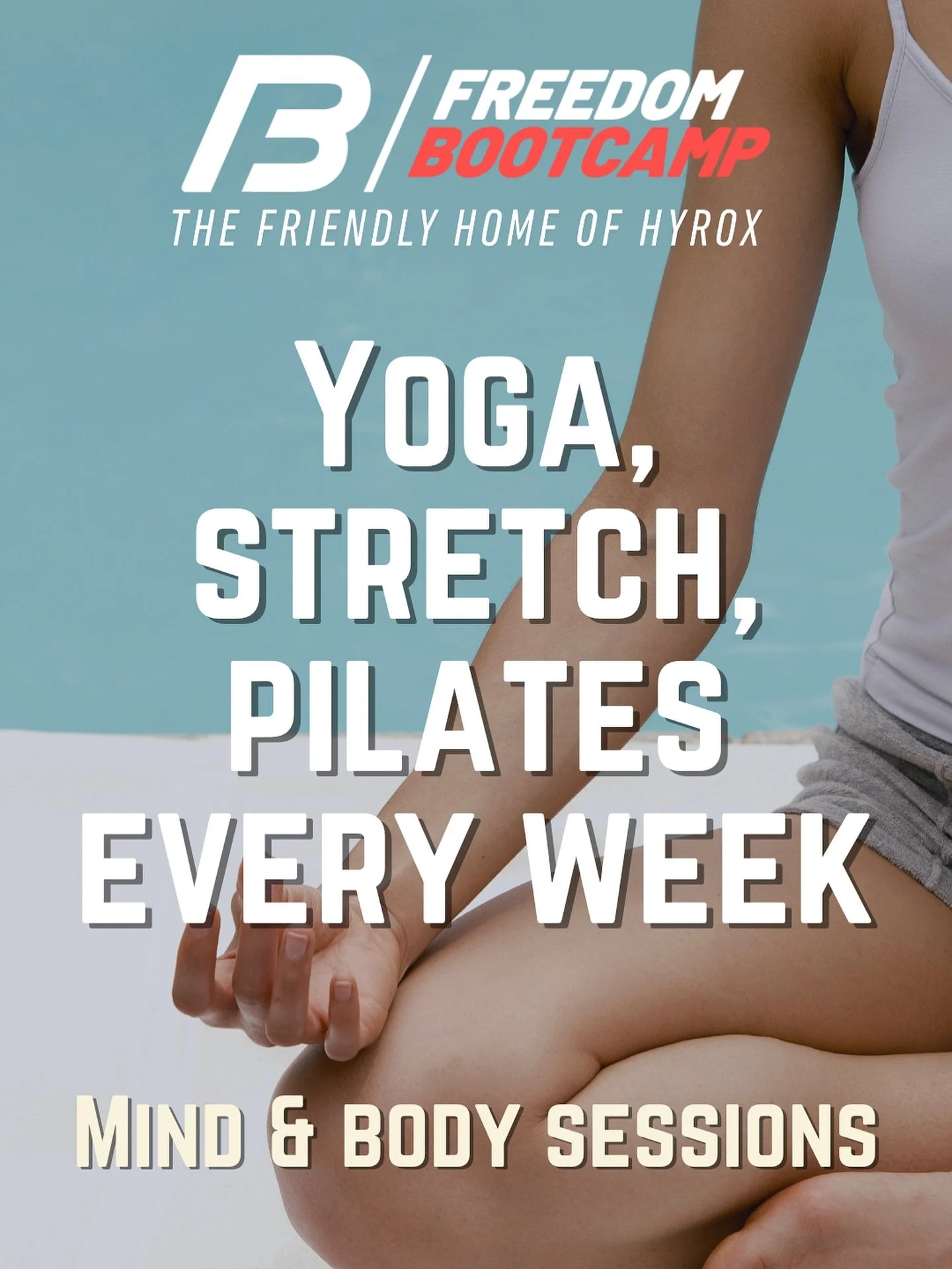 Here at Freedom, we recognise that your mental well being is as important as your physical well being, which is why we run in-person Yoga, Pilates and Stretch sessions every single week with our expert coaches. 
You can attend unlimited sessions as