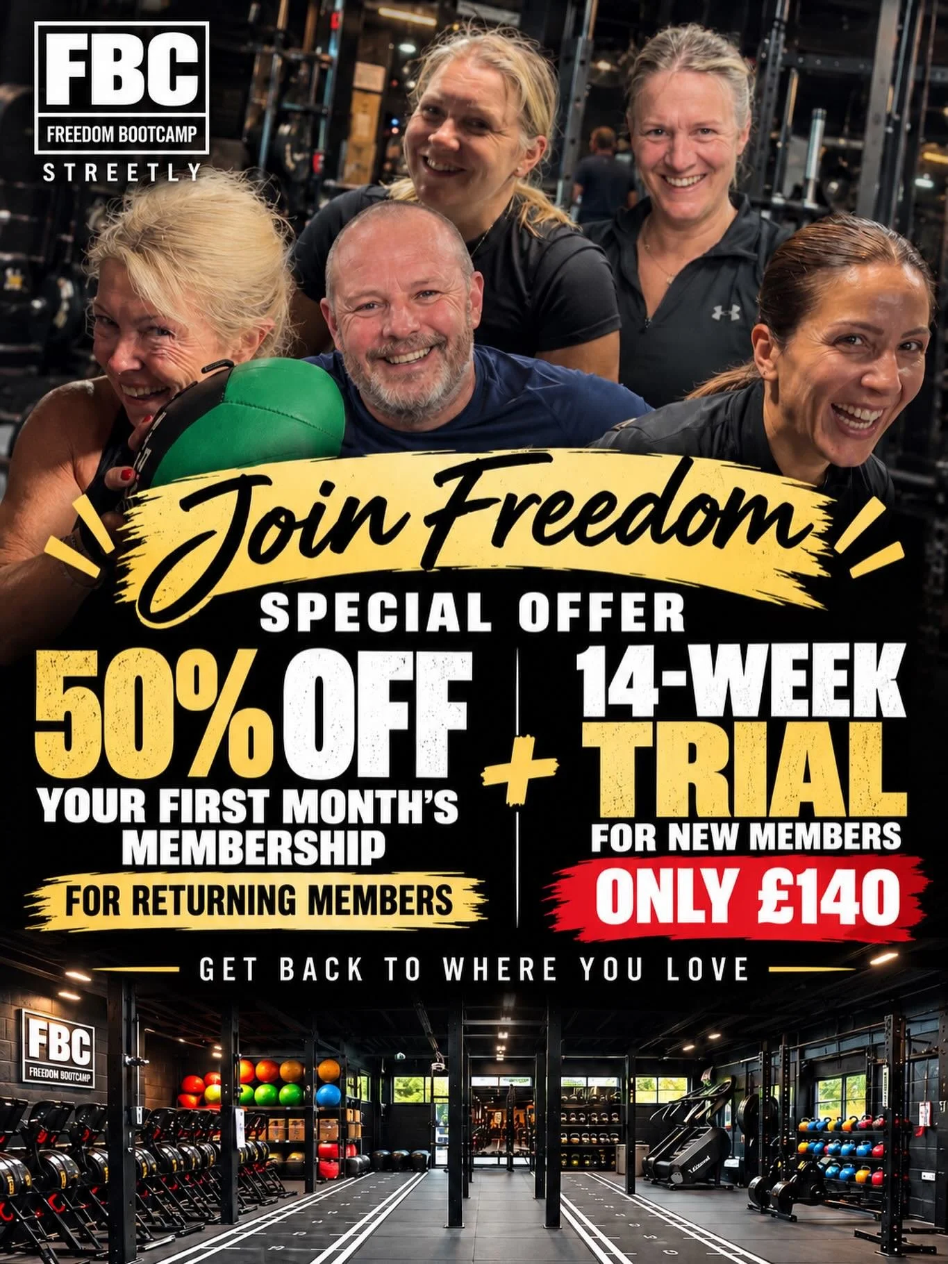 Special Offers for New and Returning Members😀❤️ www.freedomstreetly.co.uk #communityfitness #gym #bootcampfitness #hyrox