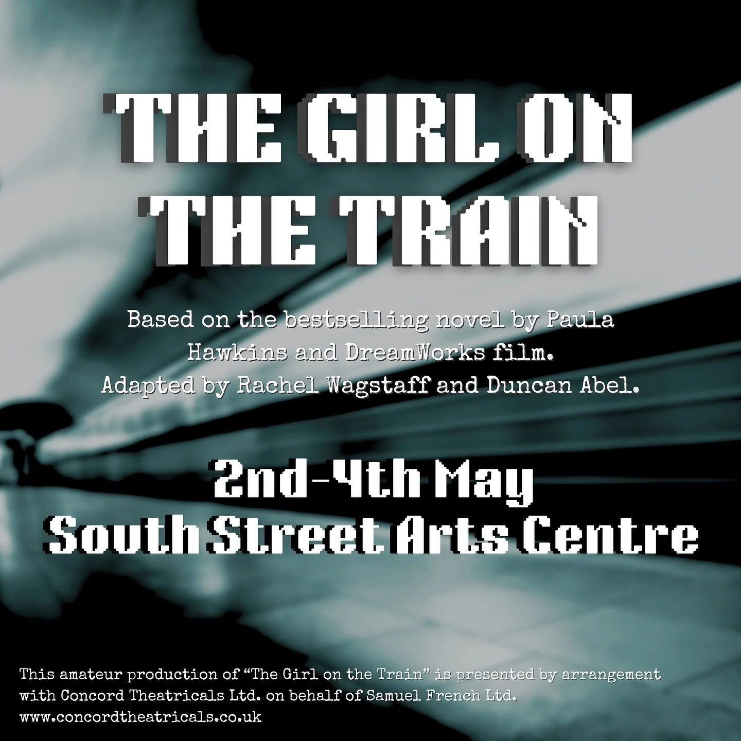 The Girl on the Train South Street Arts Centre  Director / Producer / Artwork &amp; Graphics Designer 
May 2024
Anything Goes Theatre Company

📸- Michael Gribble