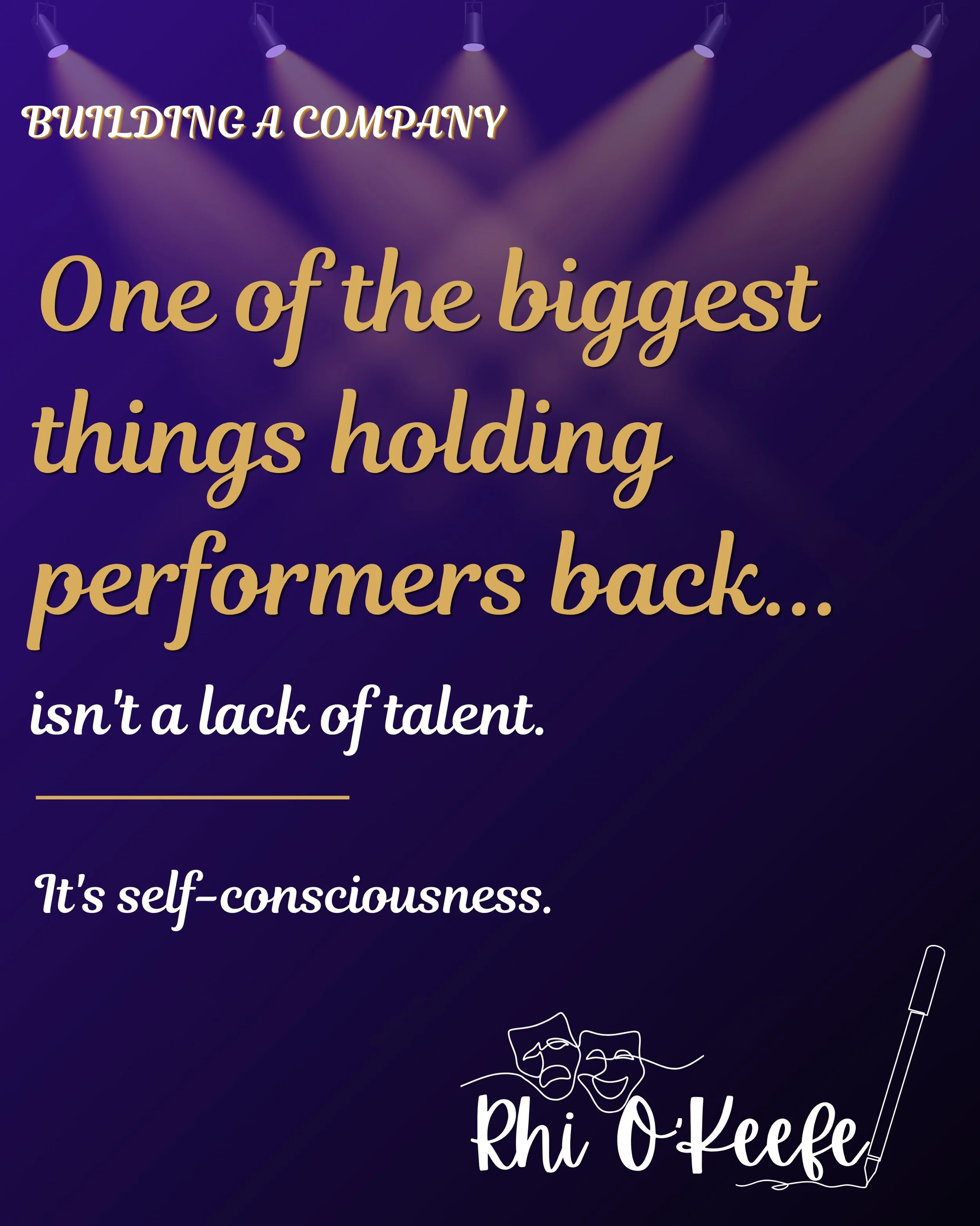 I&rsquo;ve lost count of the number of performers who&rsquo;ve told me they&rsquo;re worried about looking silly in rehearsals.

The truth is, almost everyone feels that way at some point.

But rehearsals aren&rsquo;t about getting everything right.
