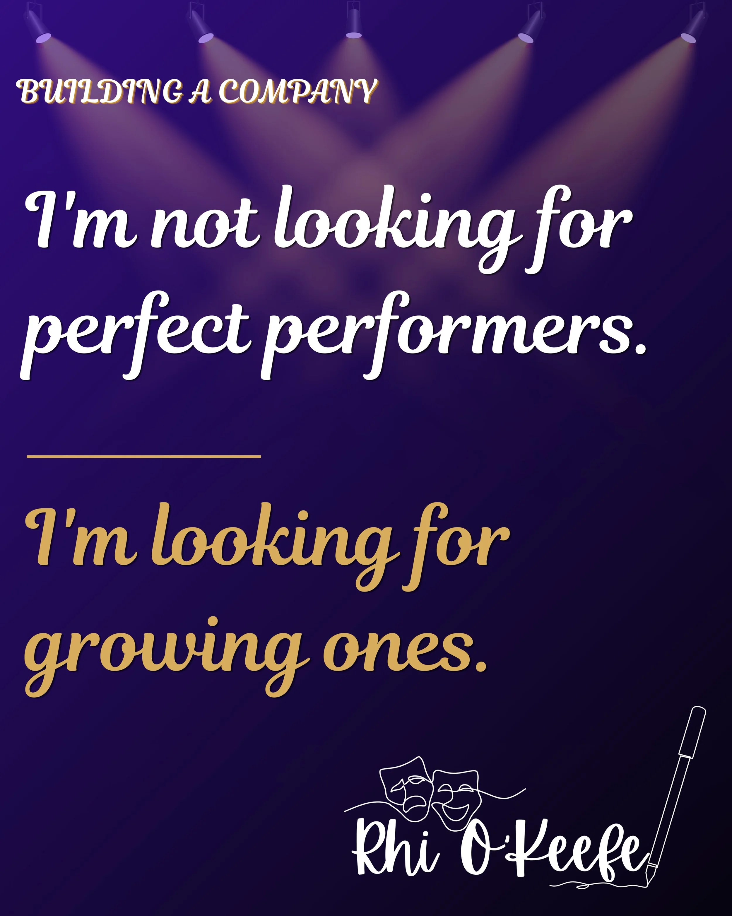 Sometimes I wish performers could see themselves the way I see them.

Not because they&rsquo;re perfect.

But because I can see how much they&rsquo;re capable of becoming.

Some of the biggest breakthroughs I&rsquo;ve seen in rehearsals have happened