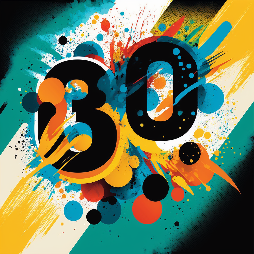 Matt_Shadbolt_vector_vibrant_simple_colors_of_the_number_thirty_cc3a2ee9-5574-434e-9f28-e5f23429fff7.png