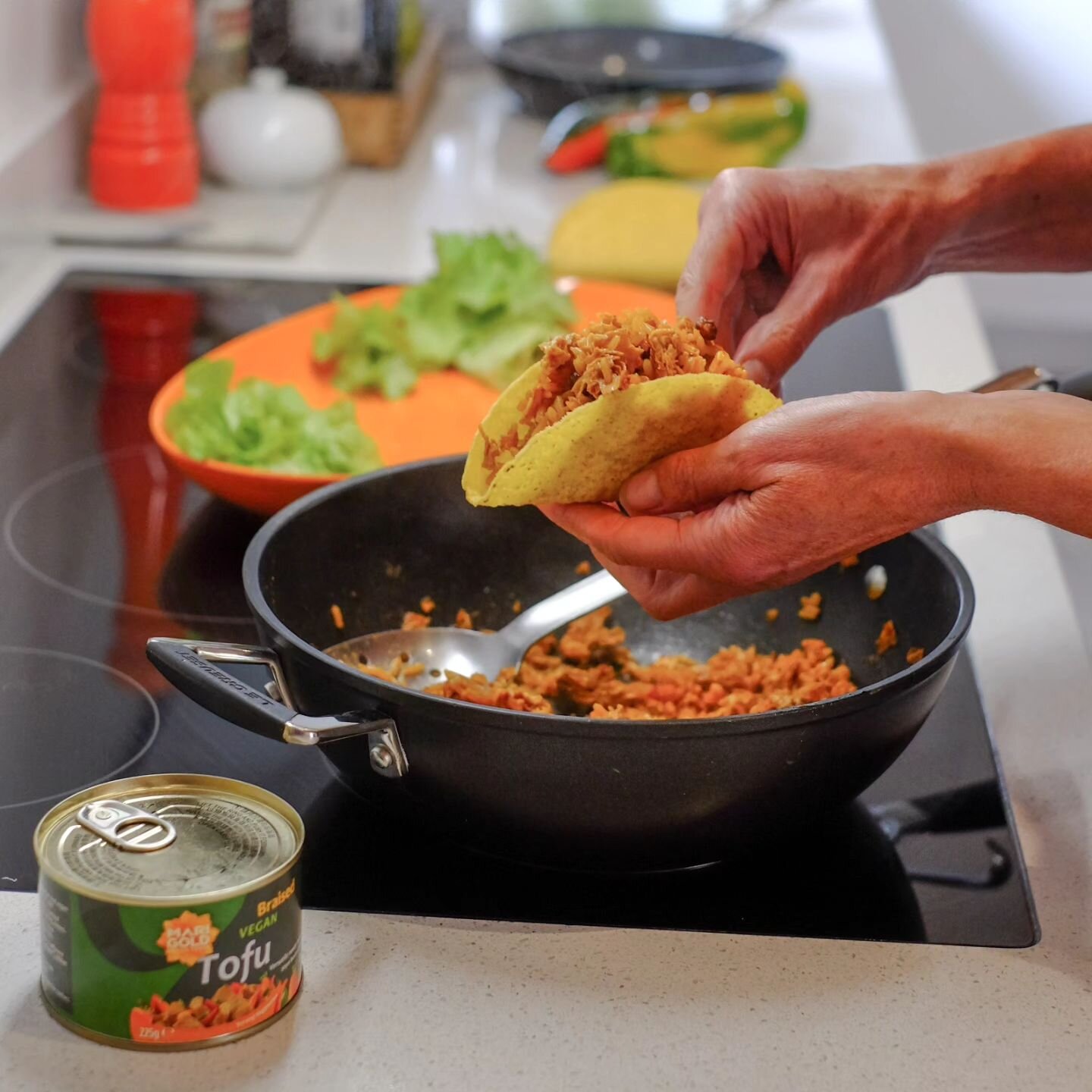 WHAT'S YOUR GO-TO TACO INGREDIENT? 
🌮 
We're absolutely addicted to this quick and easy recipe using our vegan braised tofu as the main event
😋
Our delicious veg bouillon adds fabulous natural flavour and seasons it perfectly too, making it a great